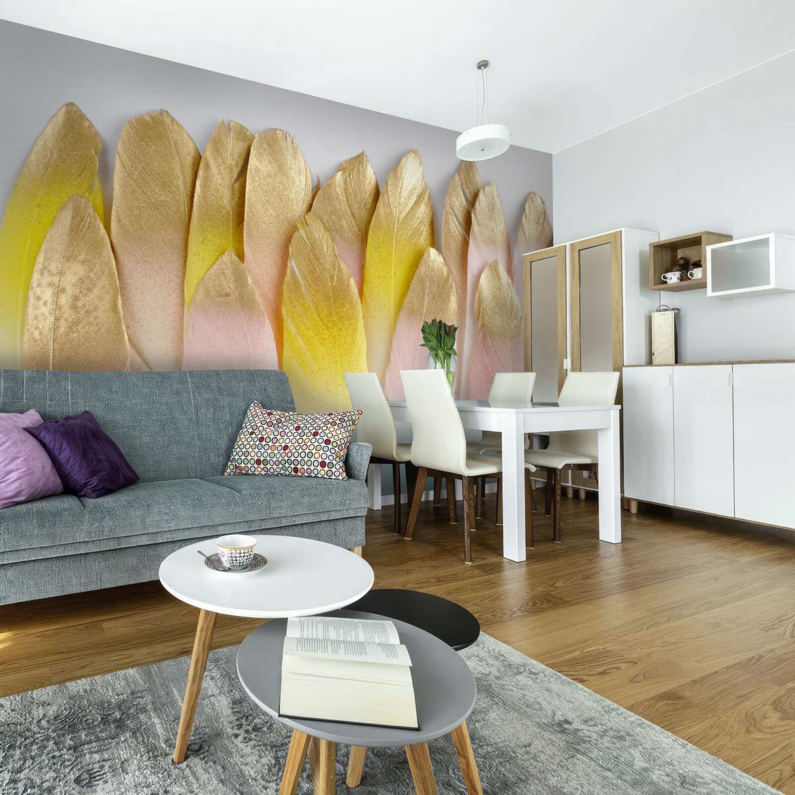 Fototapeta długie pióra gradientowe