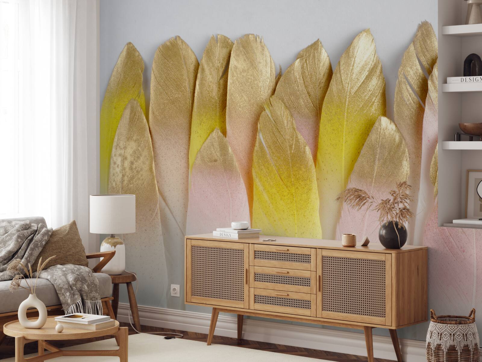 Fototapeta długie pióra gradientowe