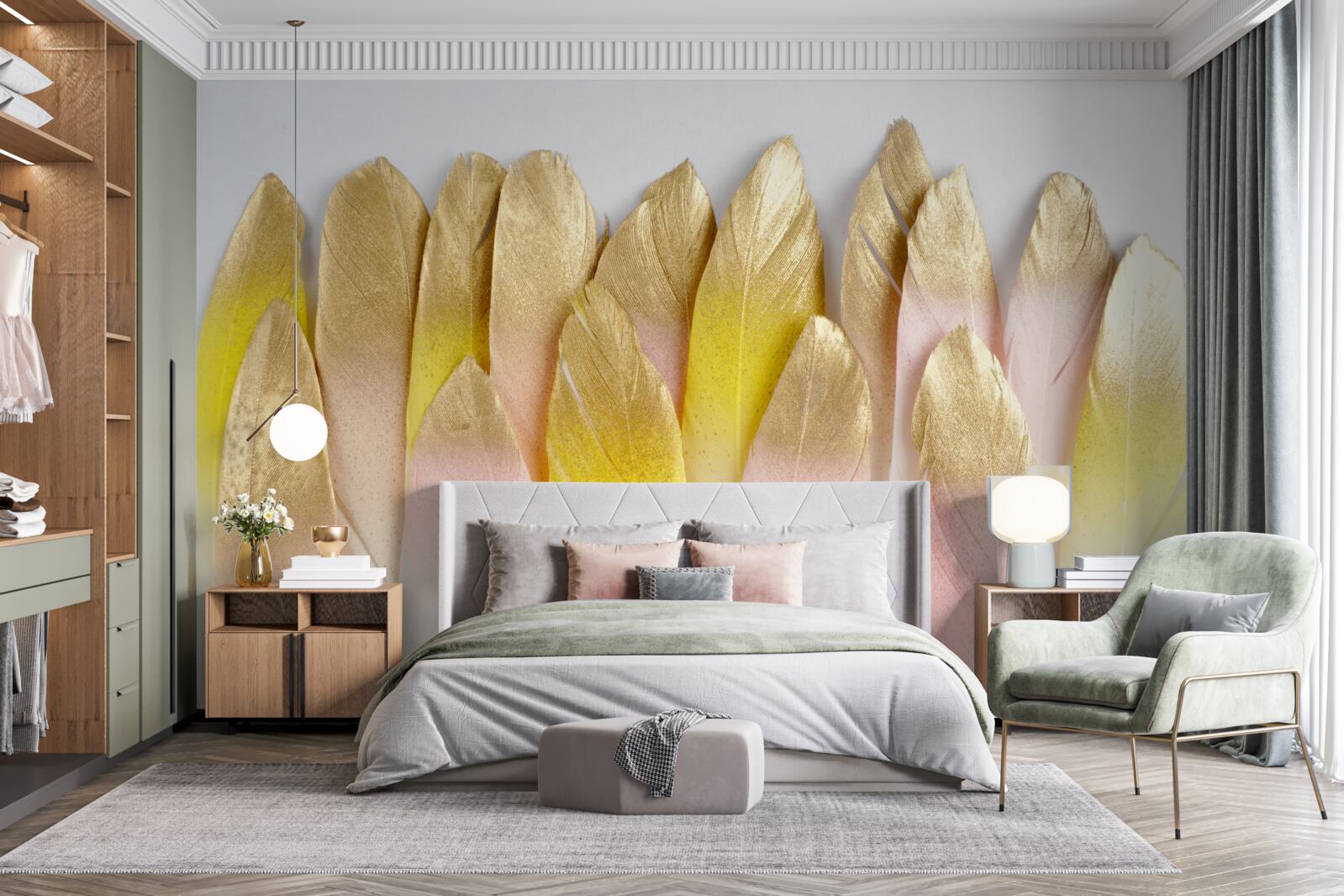 Fototapeta długie pióra gradientowe