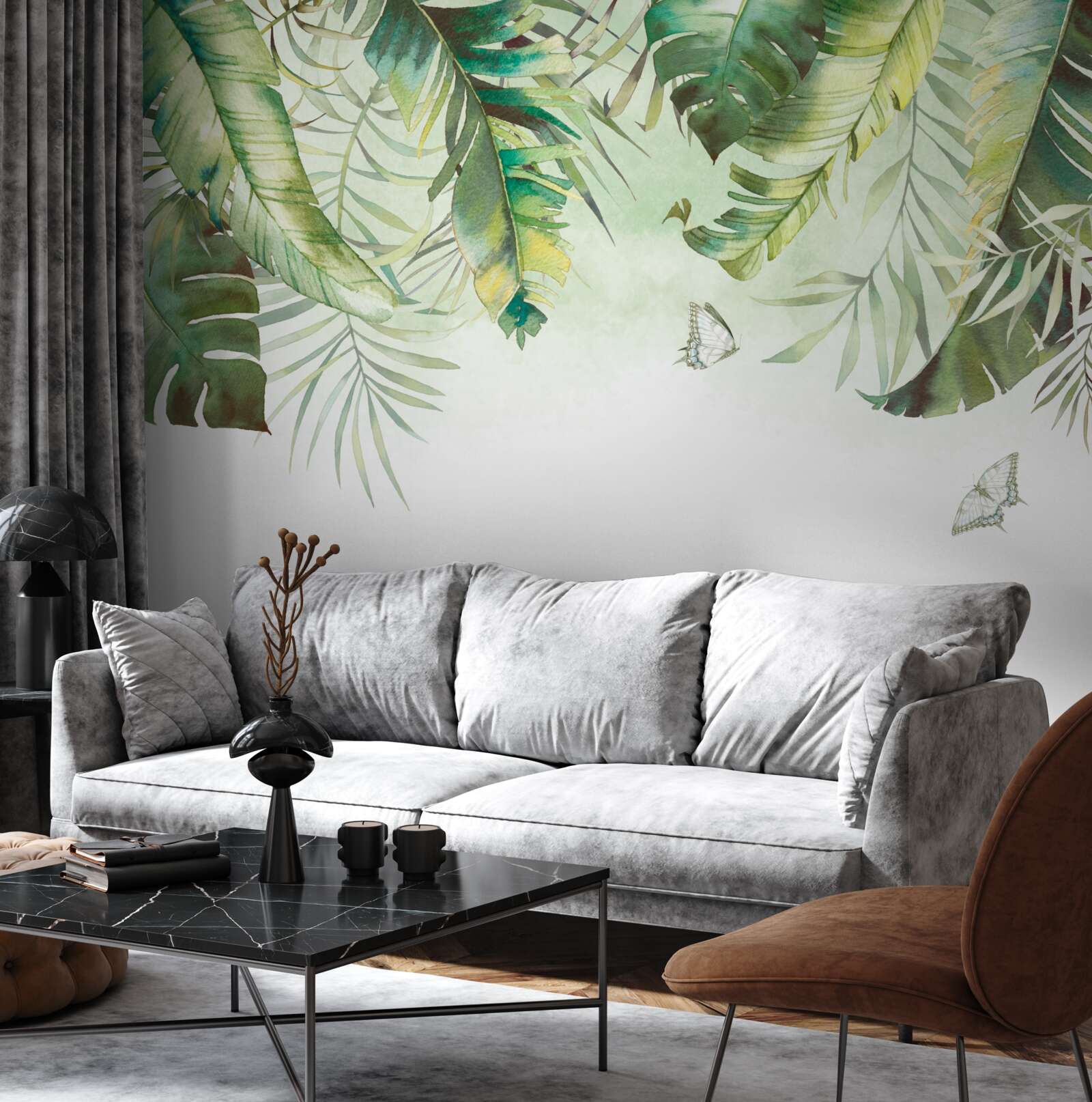 Fototapeta lepidoptera wśród tropikalnych liści