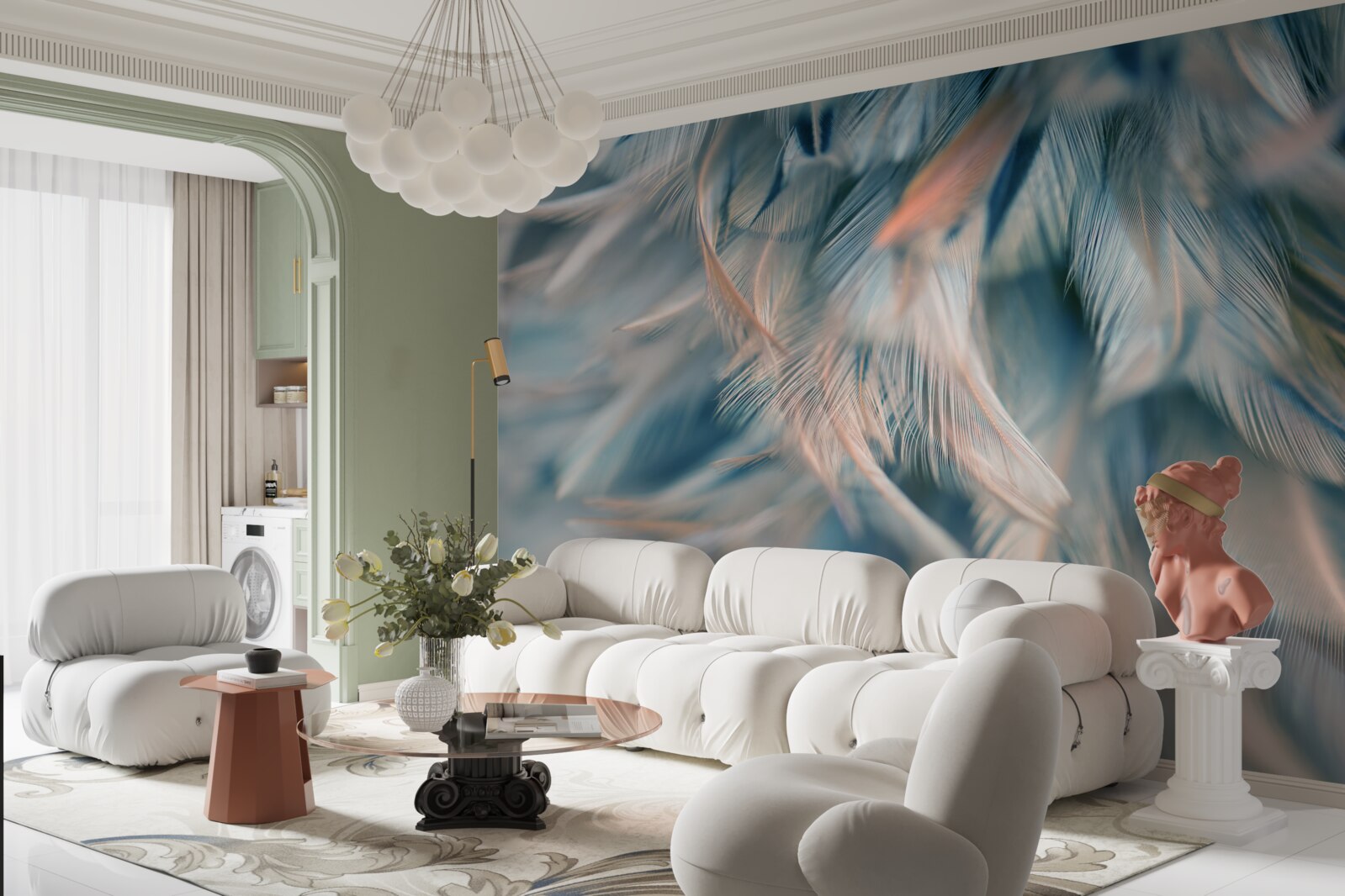 Fototapeta miękkie tło wykonane z różnych piór