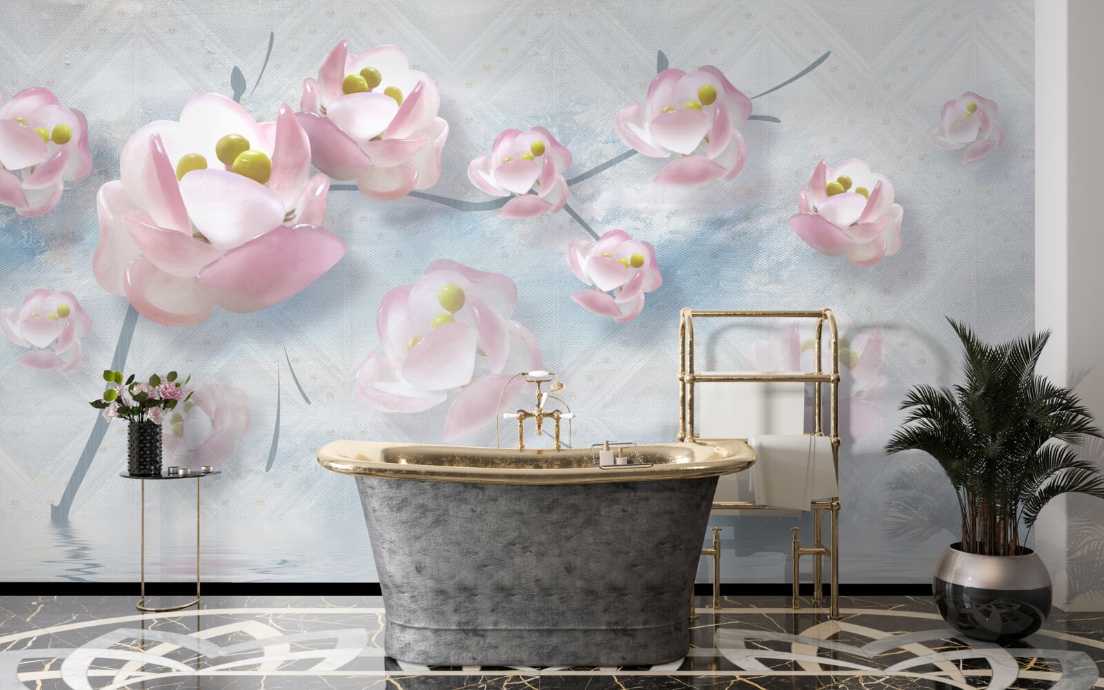 Fototapeta delikatne pąki nad życiodajnymi elementami