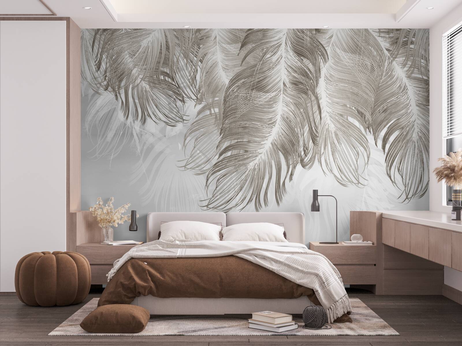 Fototapeta pióra wiszące w powietrzu poniżej