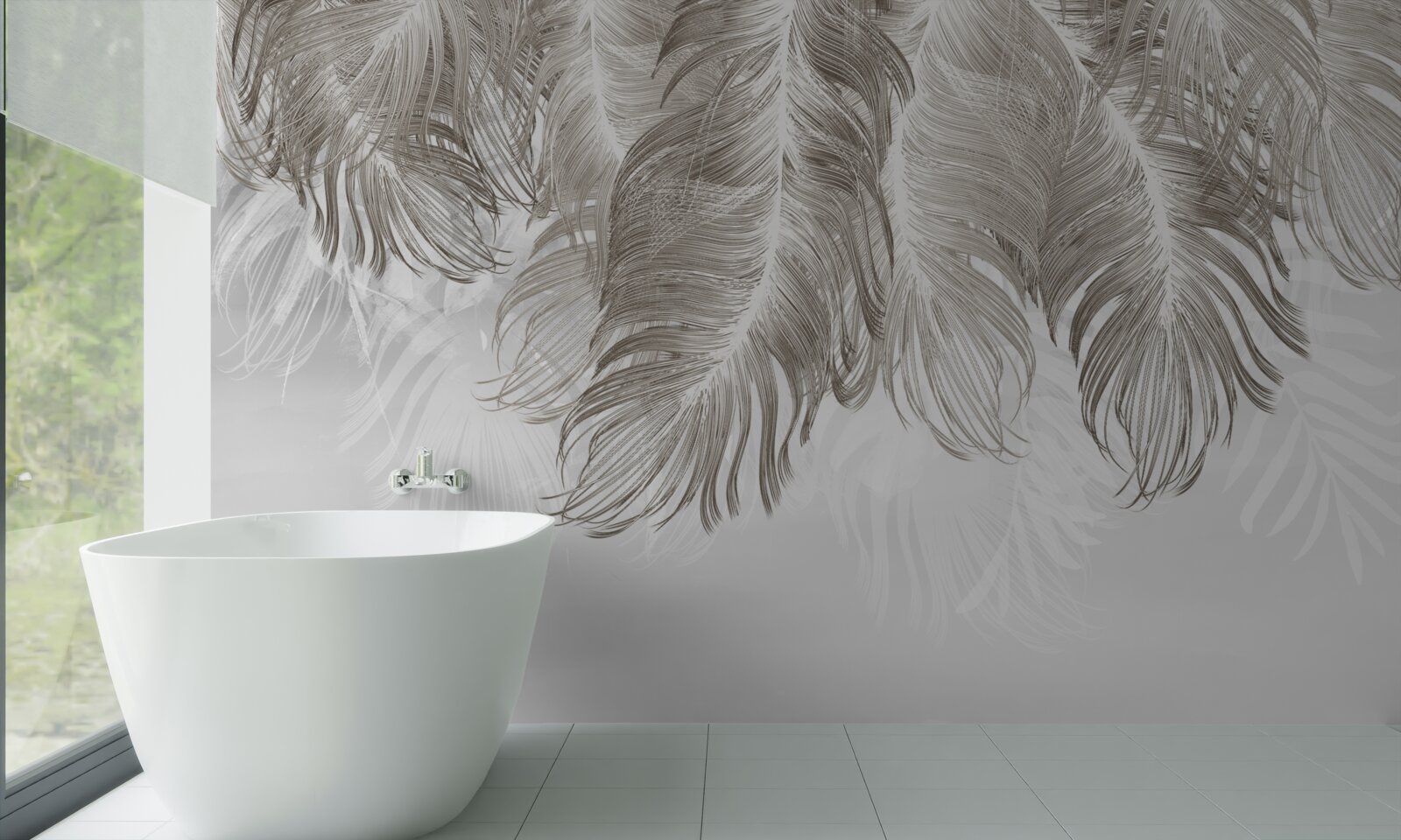 Fototapeta pióra wiszące w powietrzu poniżej