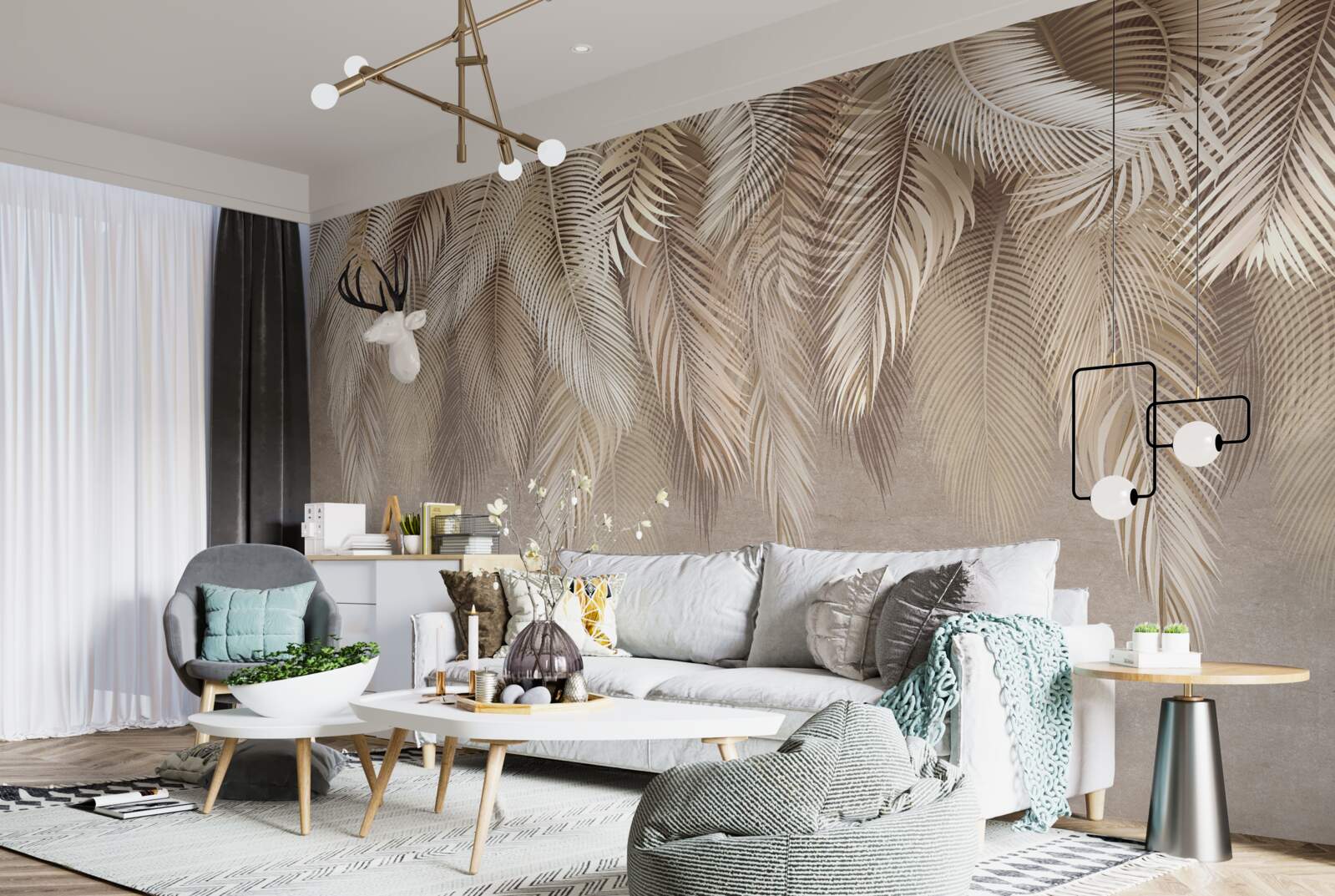 Fototapeta mnóstwo złotych kurtek puchowych