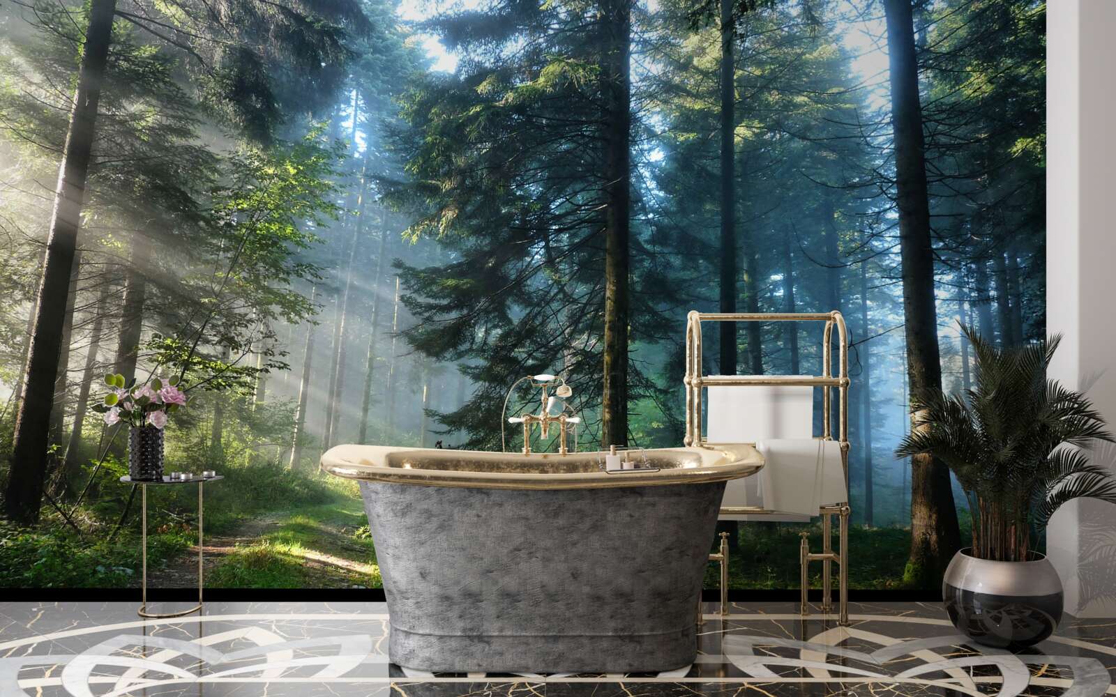 Fototapeta Ścieżka przez mglisty las