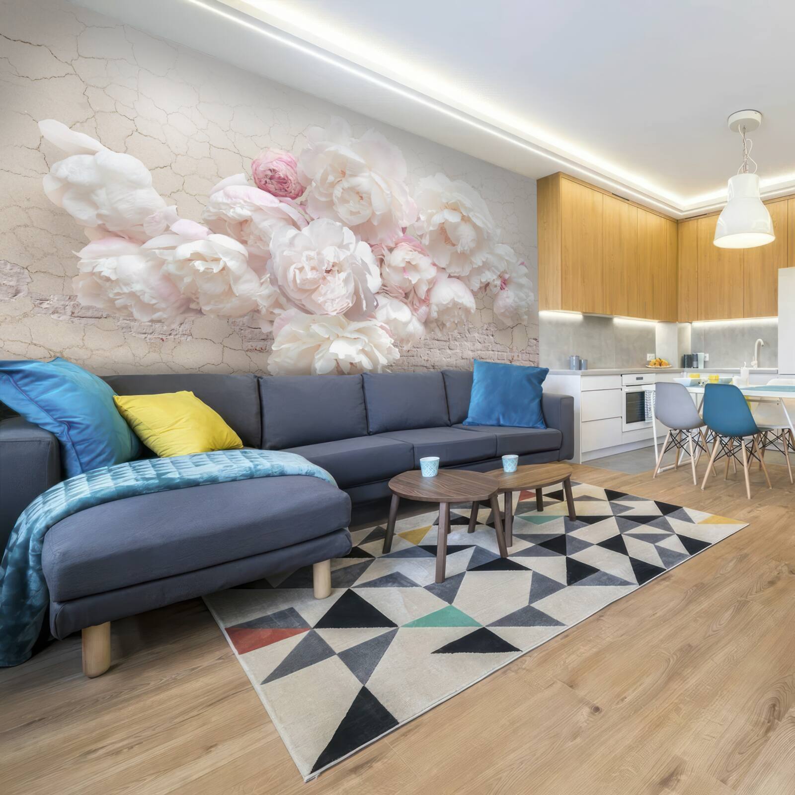 Fototapeta miękkie piwonie w kolorze białym i różowym