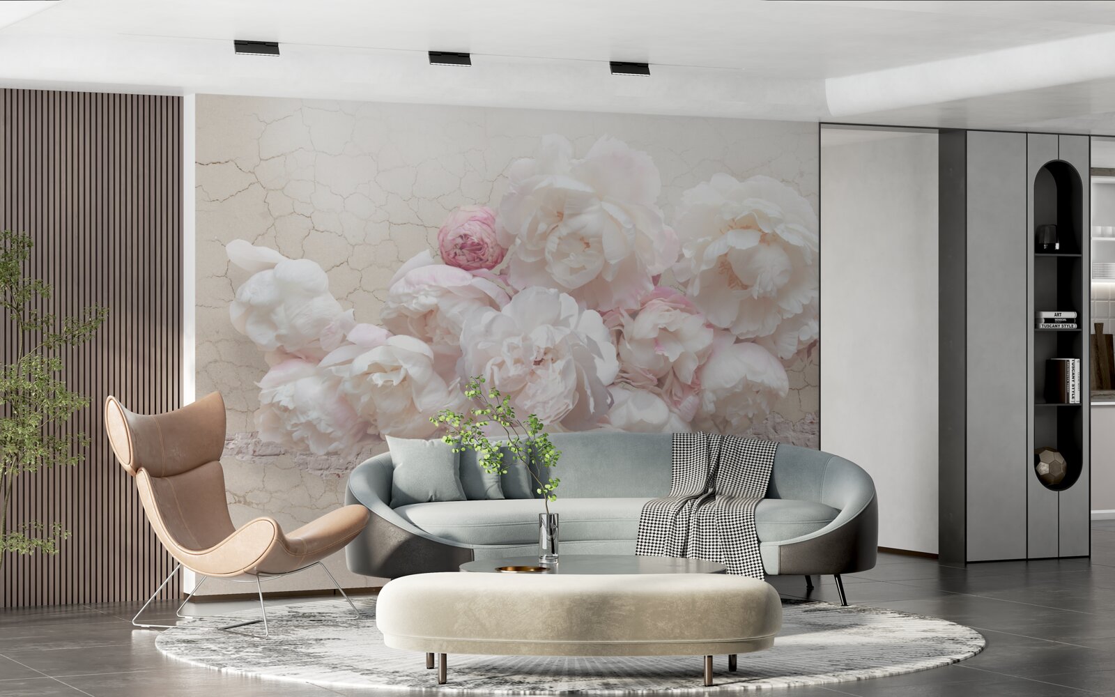 Fototapeta miękkie piwonie w kolorze białym i różowym