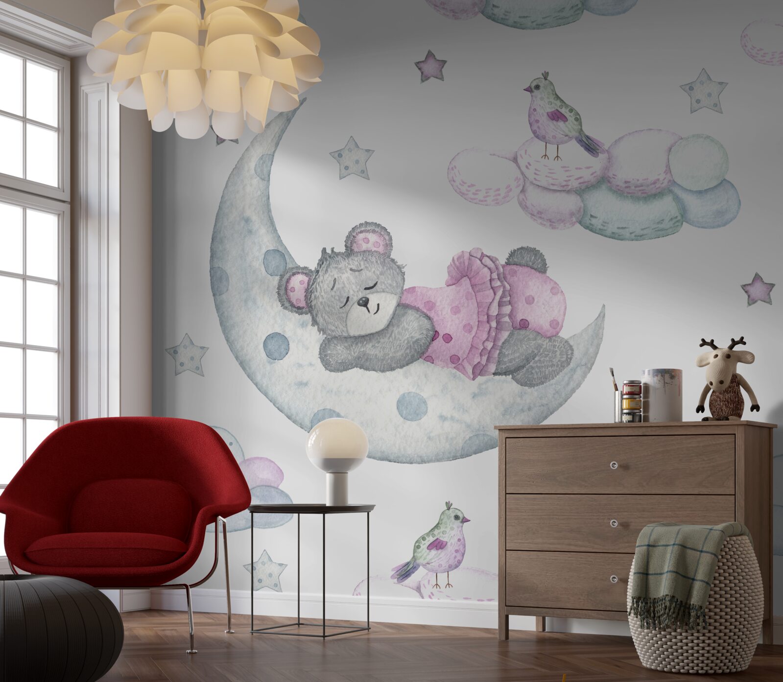 Fototapeta na ziemskim satelicie drzemie niedźwiadek