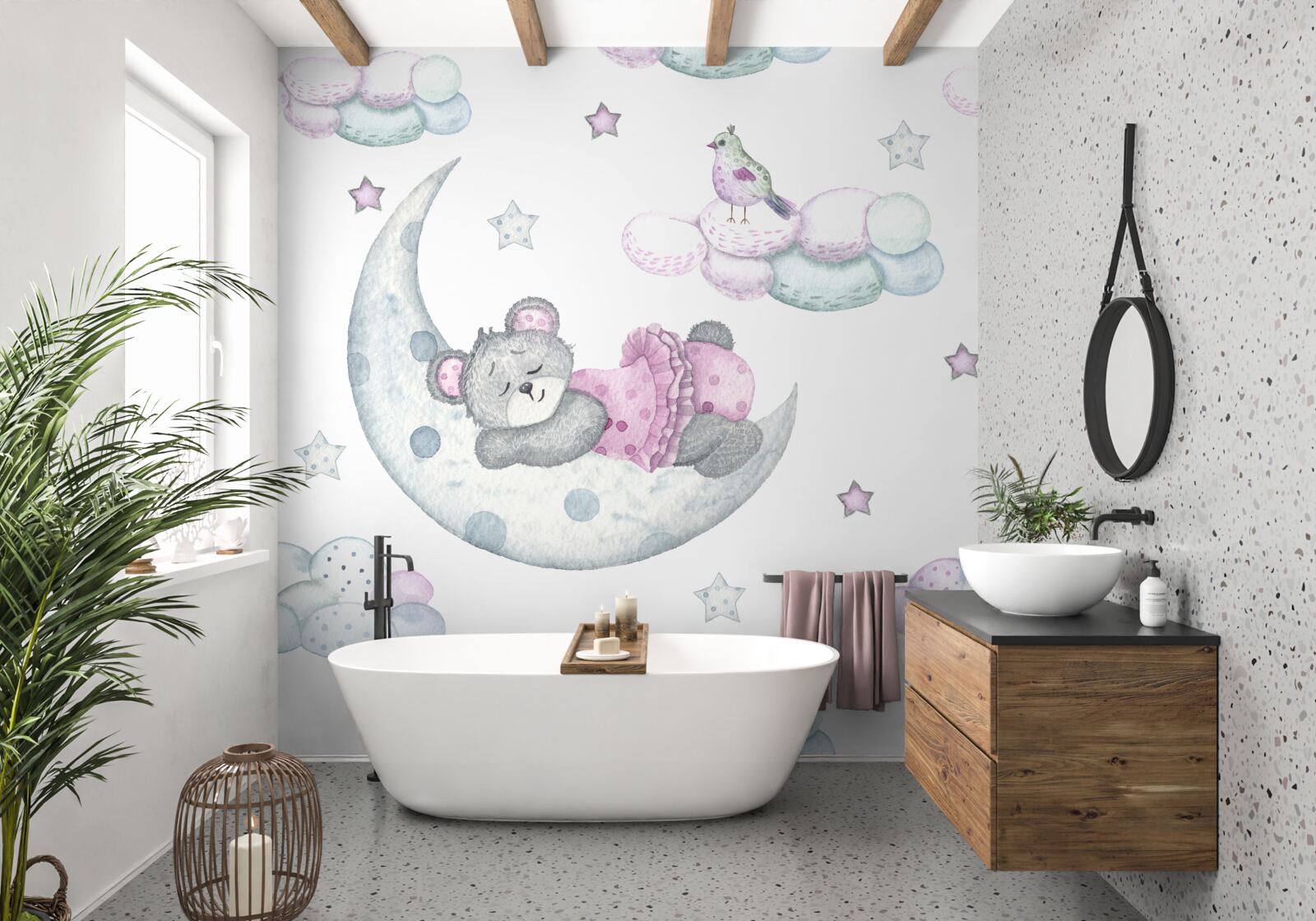 Fototapeta na ziemskim satelicie drzemie niedźwiadek