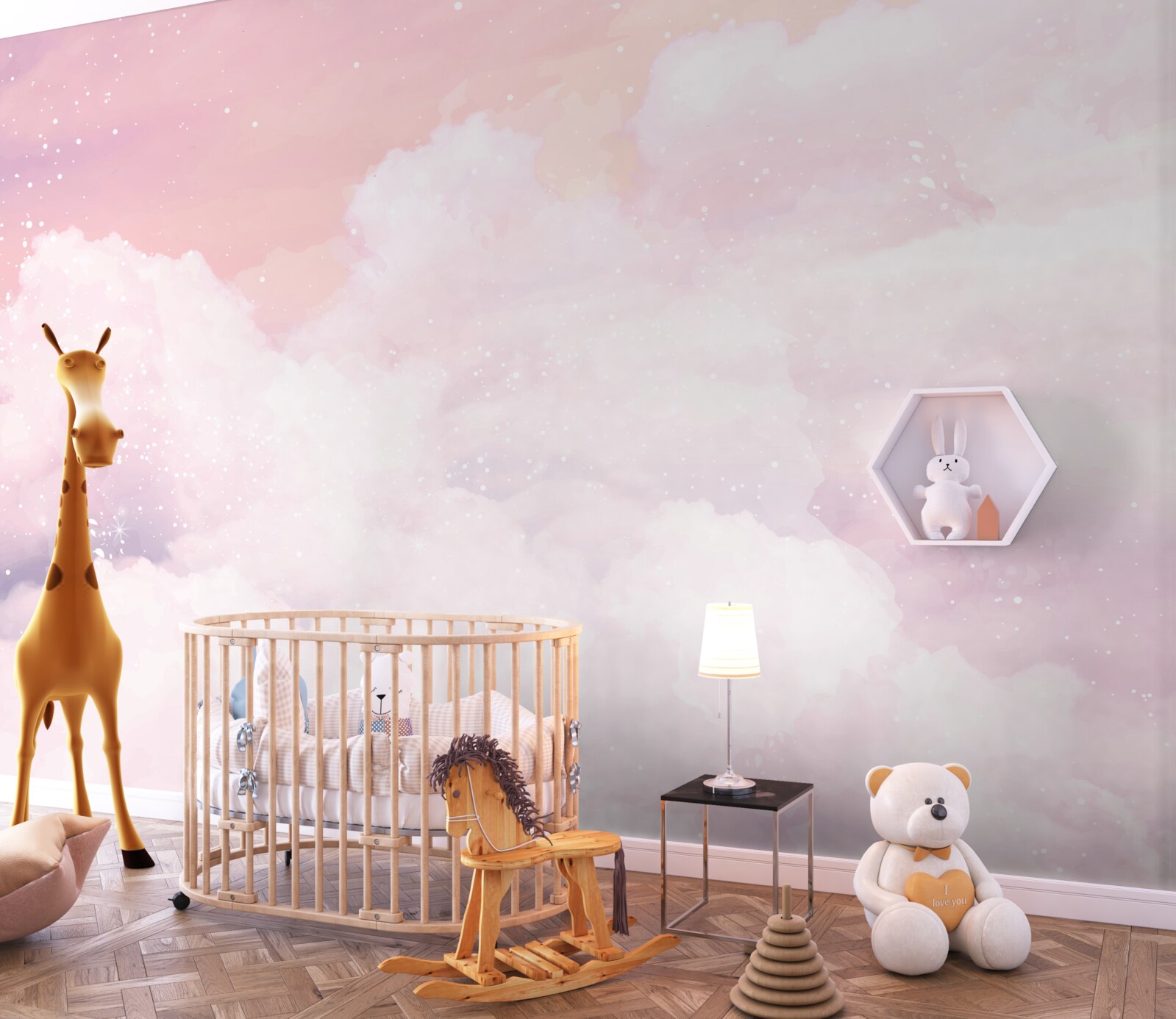 Fototapeta delikatność różowej i białej chmury