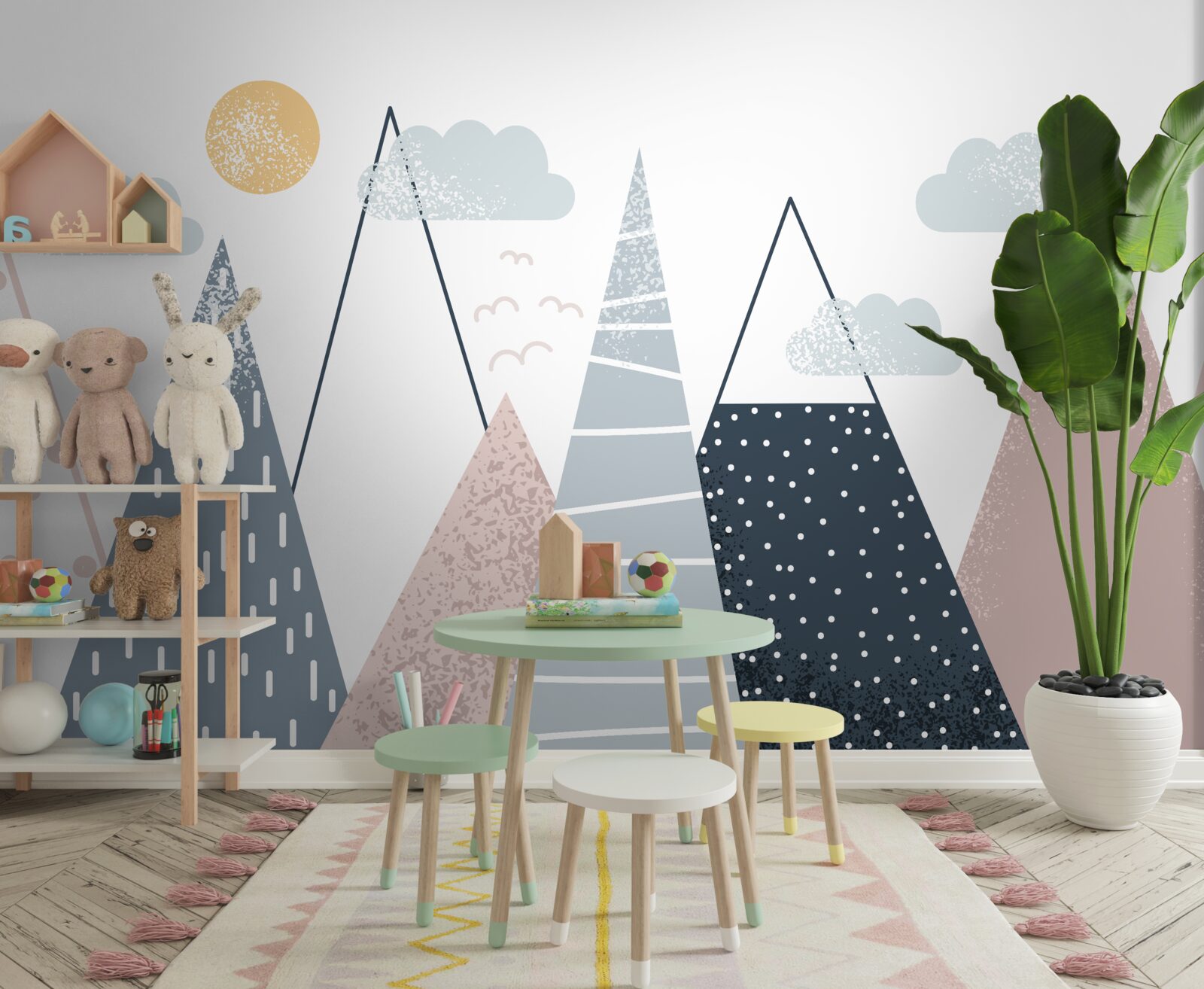 Fototapeta szczyty górskie są oświetlone przez słońce