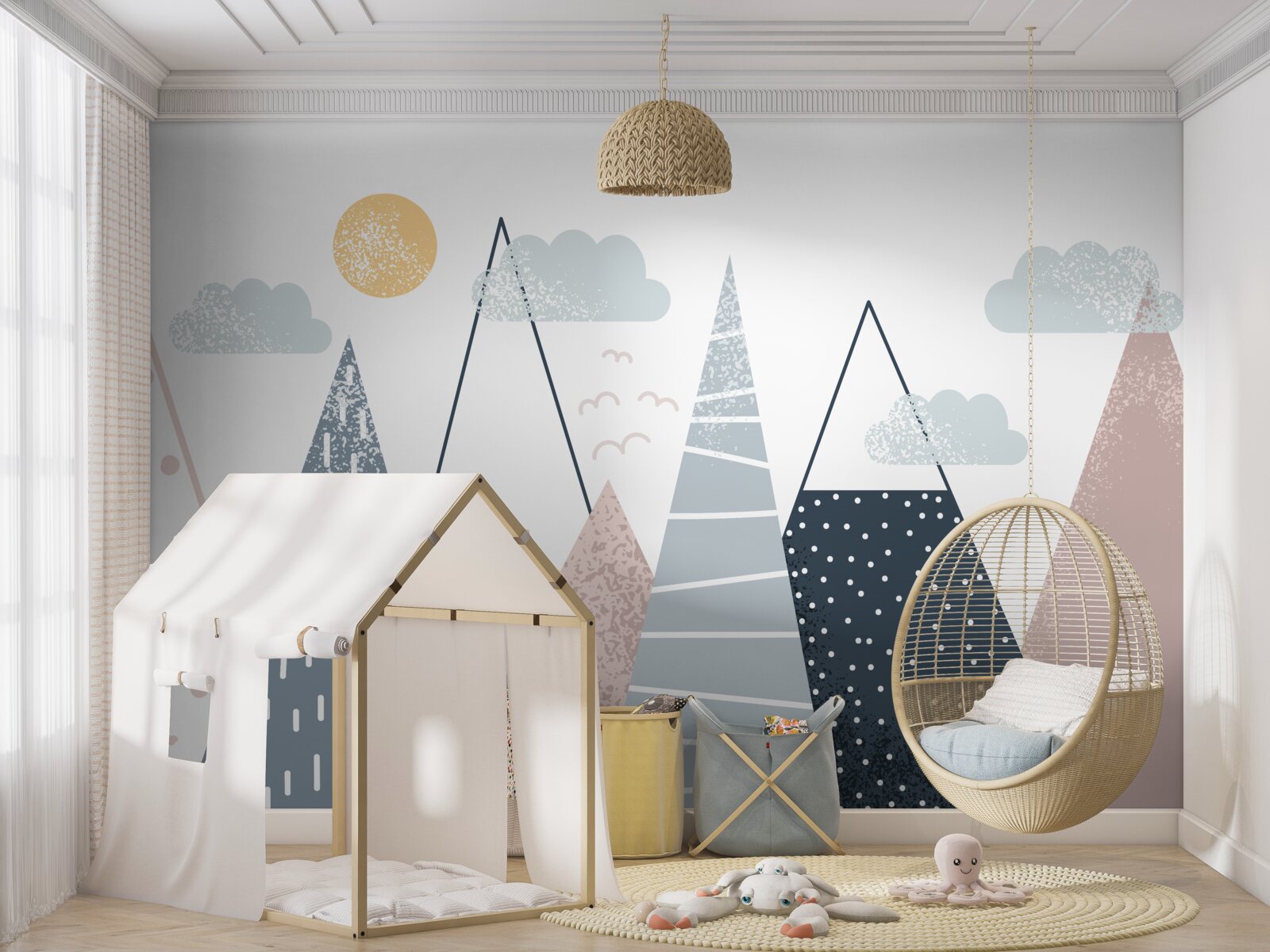 Fototapeta szczyty górskie są oświetlone przez słońce