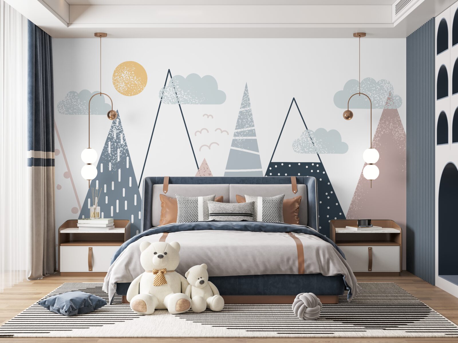 Fototapeta szczyty górskie są oświetlone przez słońce