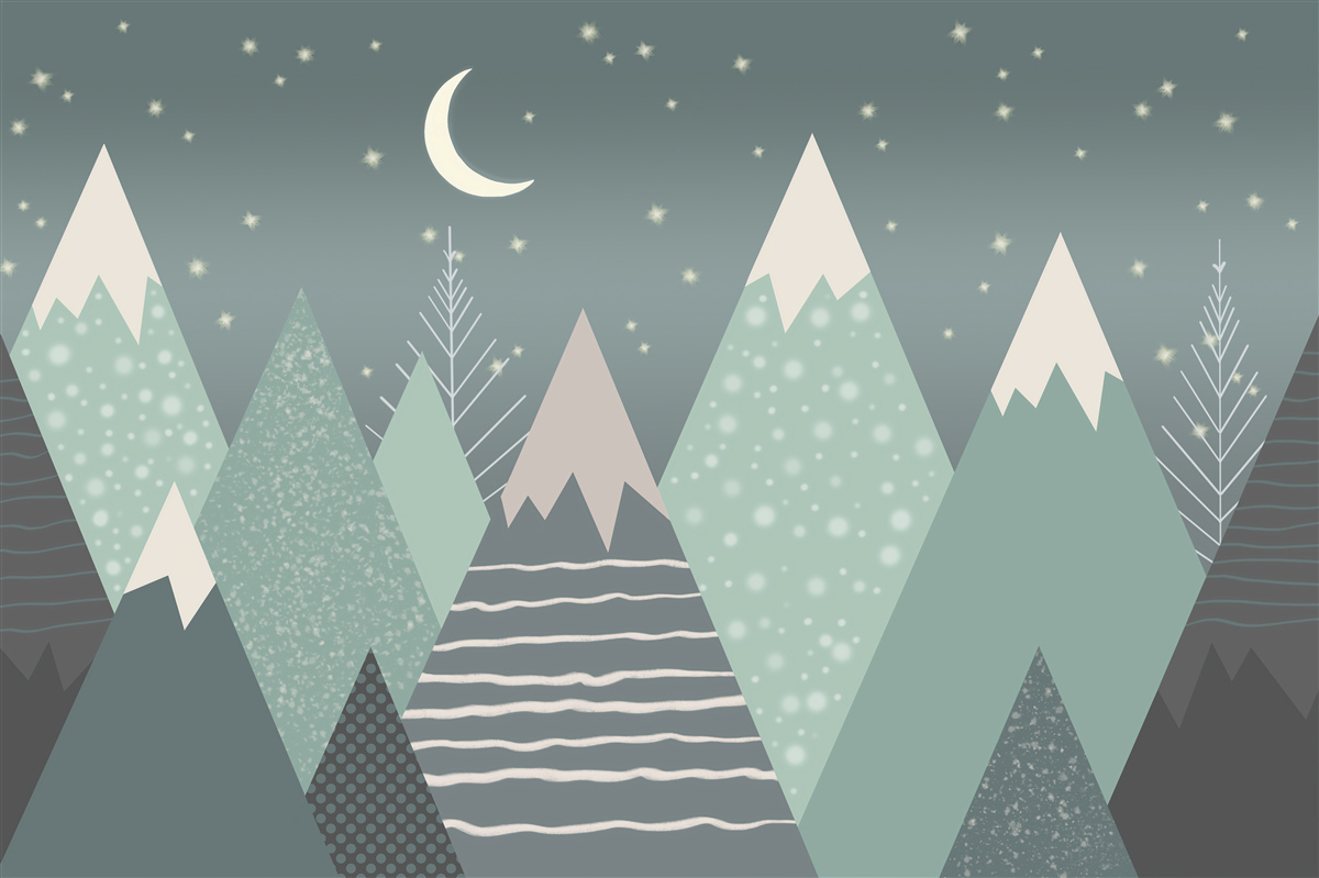 Fototapeta góry w świetle księżyca