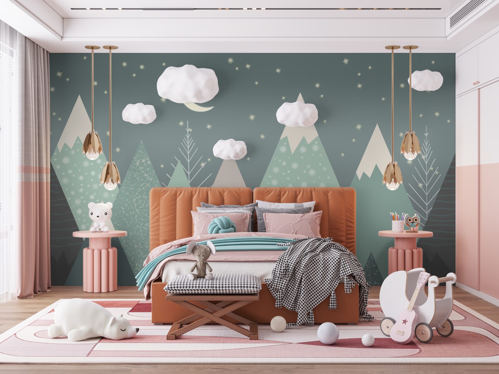 Fototapeta góry w świetle księżyca