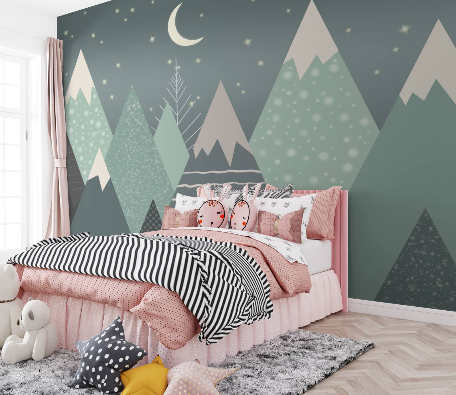 Fototapeta góry w świetle księżyca