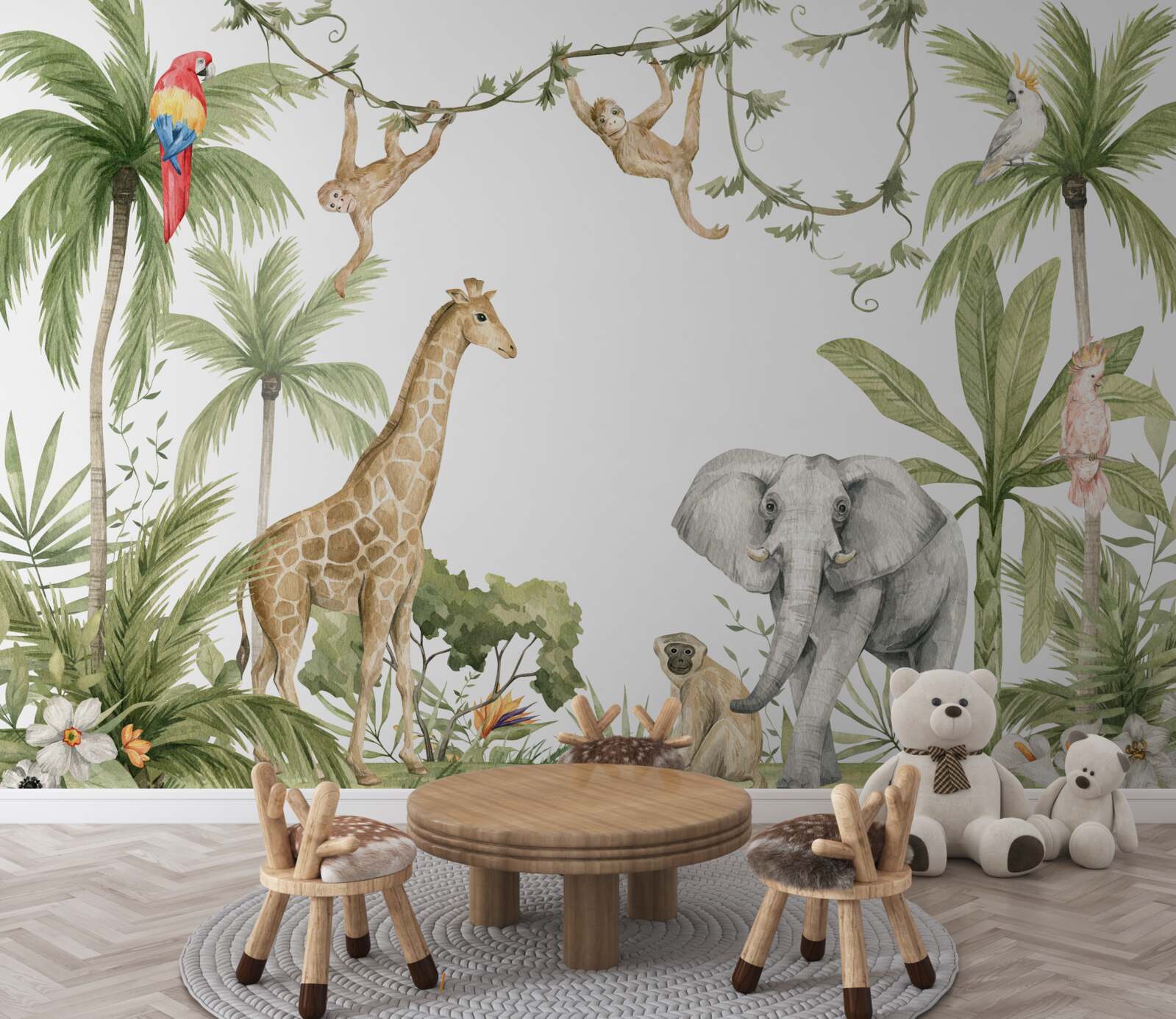 Fototapeta zwierzęta w lesie tropikalnym