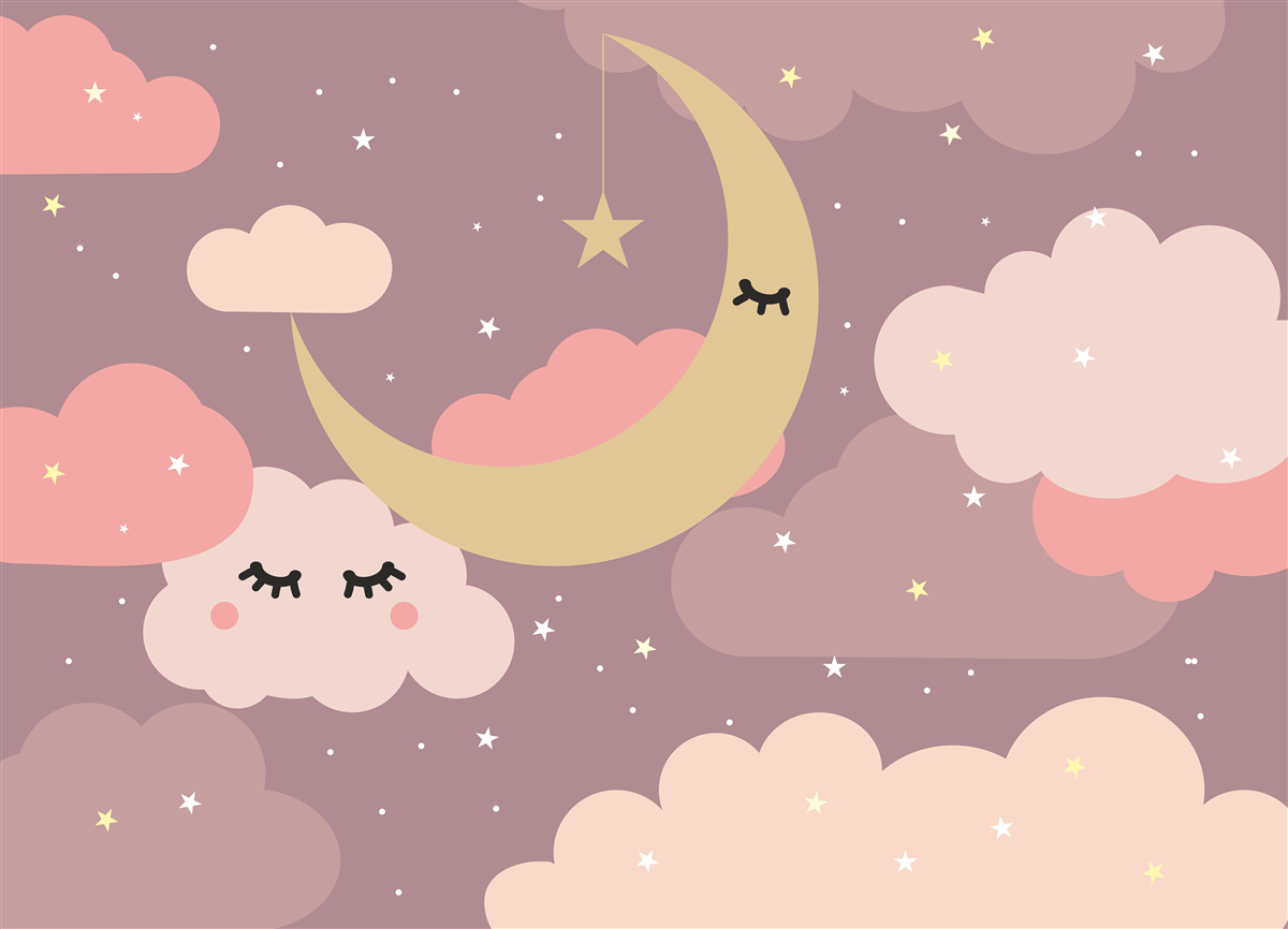 Fototapeta księżyc i mała chmura z oczami