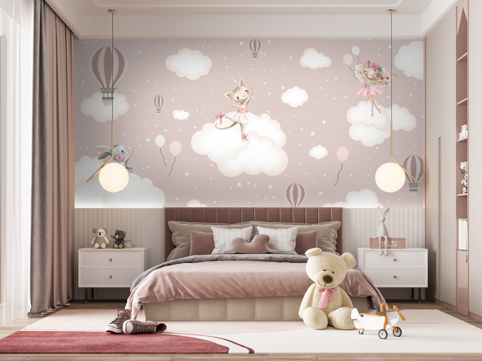 Fototapeta czarujące stworzenia rozświetlają chmury