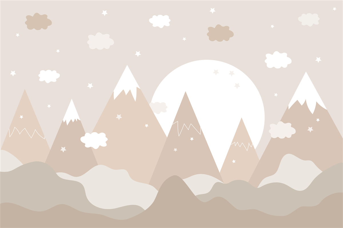 Fototapeta szczyty przedstawione na płótnie i księżyc świecący w pełni