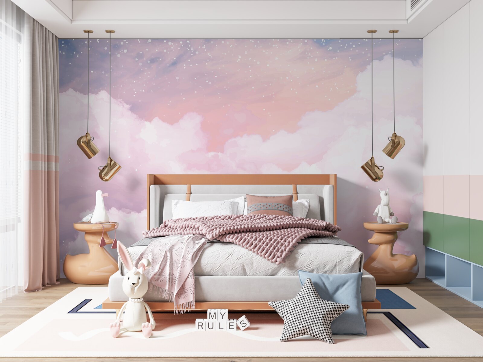 Fototapeta miękkie różowe chmury