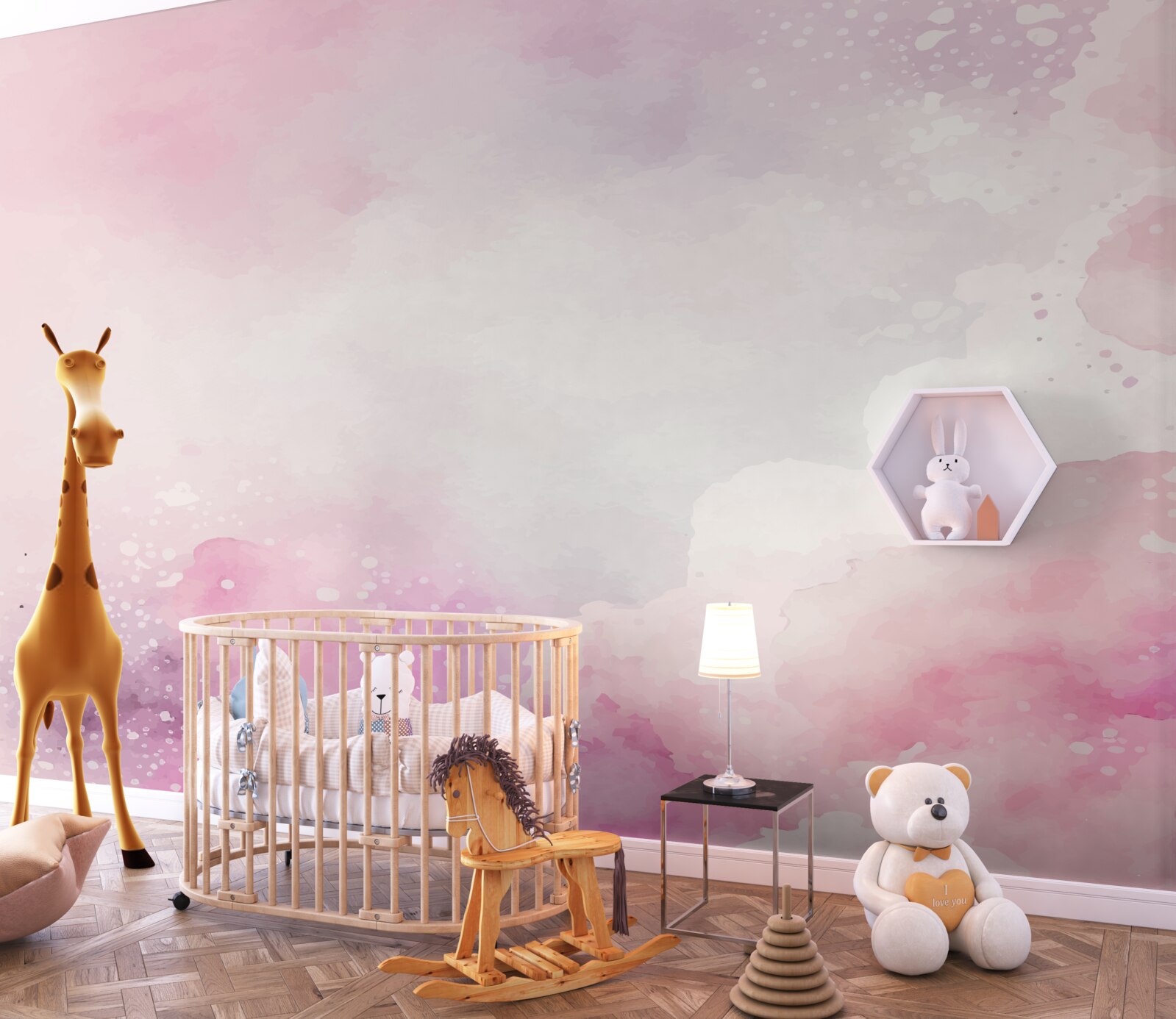 Fototapeta miękkie tło wykonane w różowych odcieniach akwareli