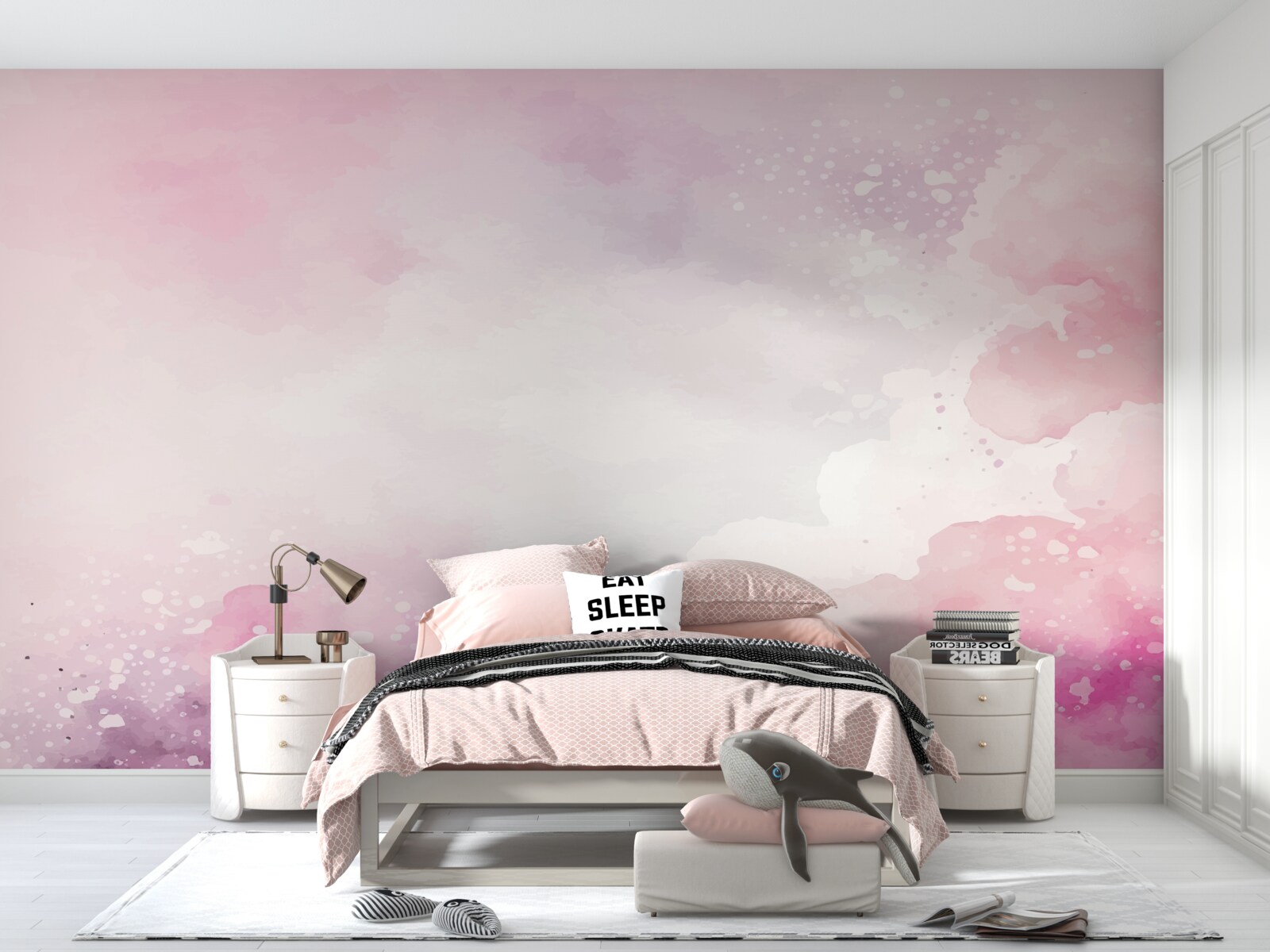 Fototapeta miękkie tło wykonane w różowych odcieniach akwareli