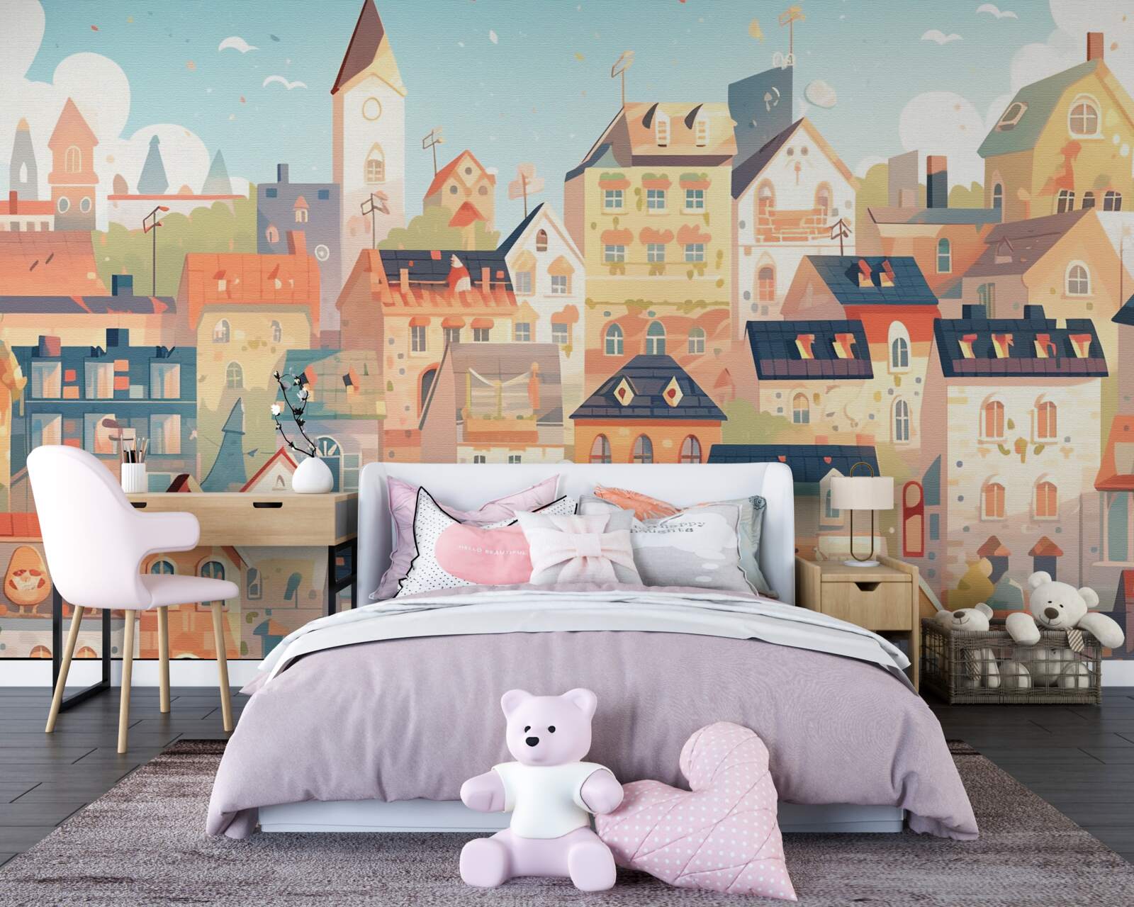 Fototapeta dachy domów miejskich