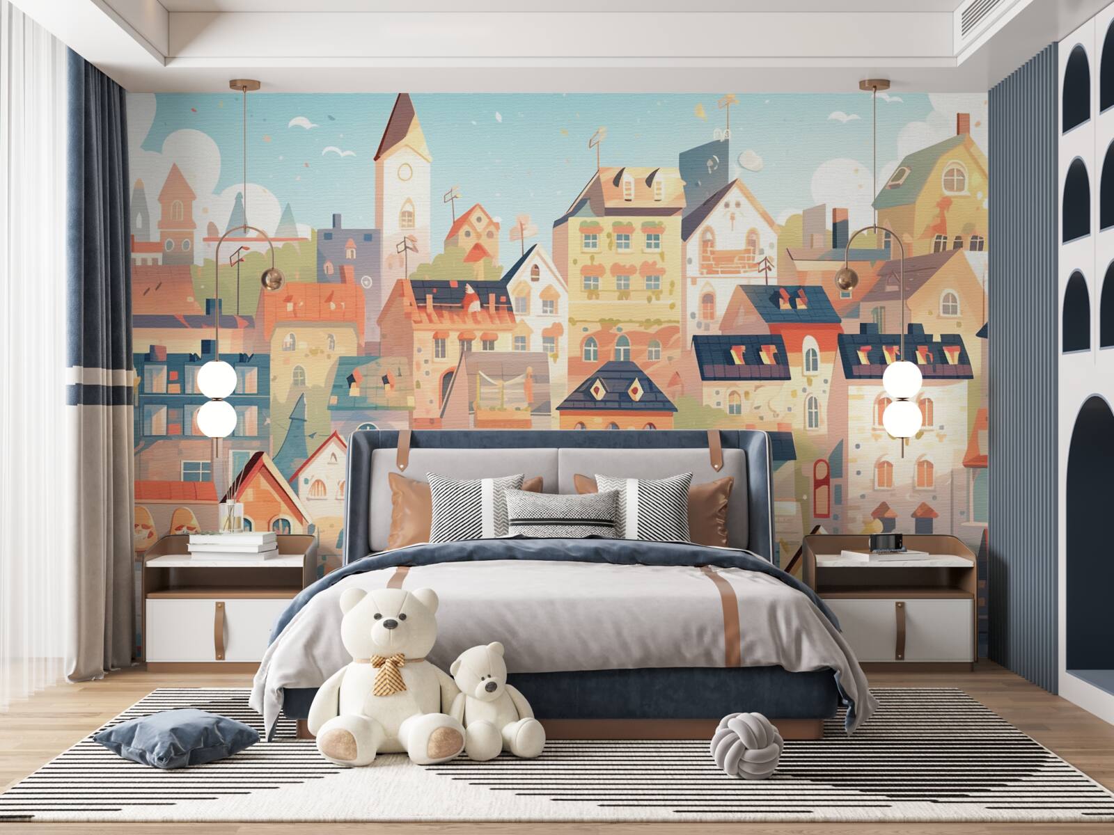 Fototapeta dachy domów miejskich