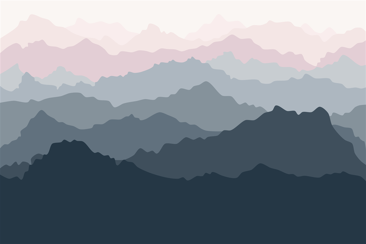 Fototapeta sylwetki górskie w różnych odcieniach