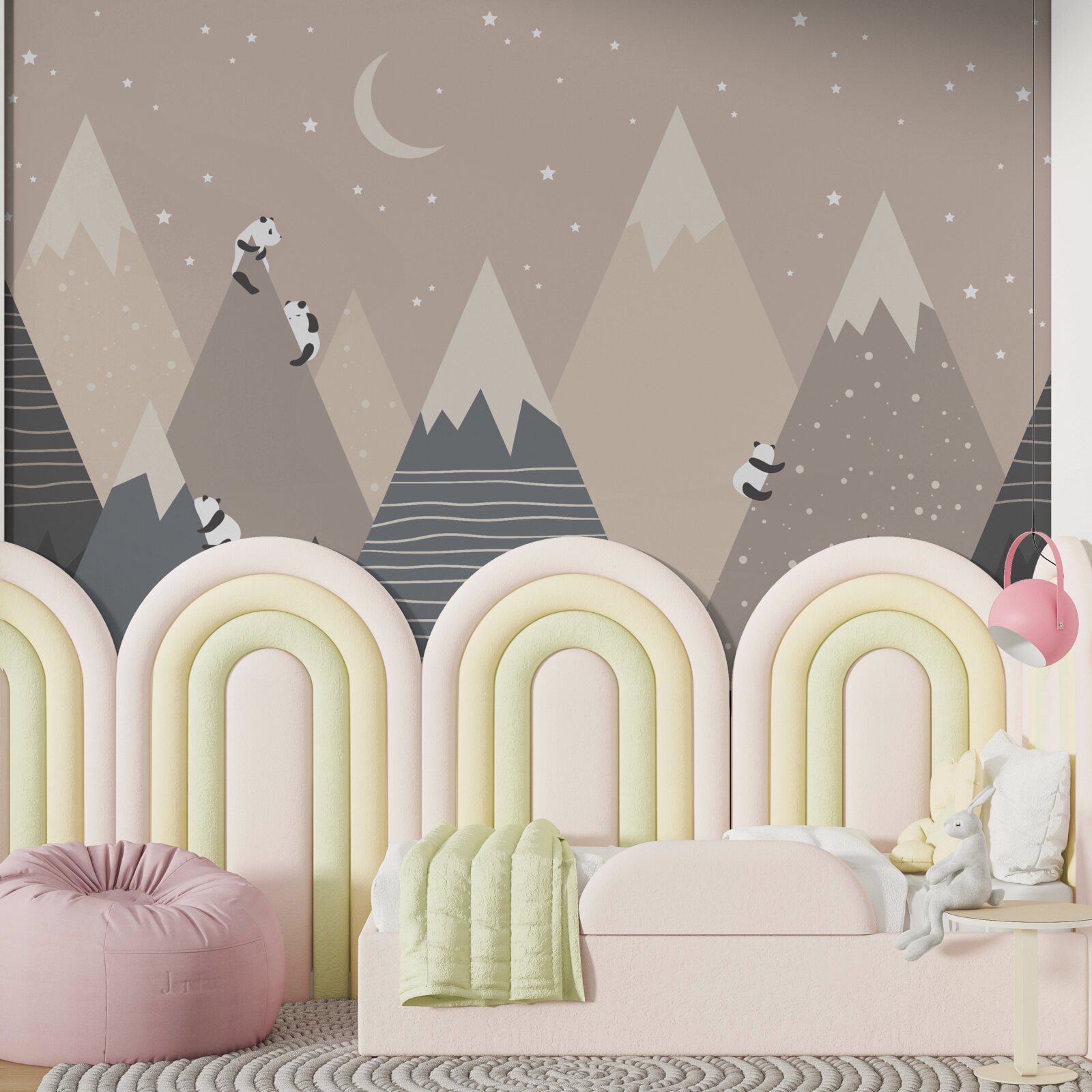 Fototapeta pandy wspinają się po górach