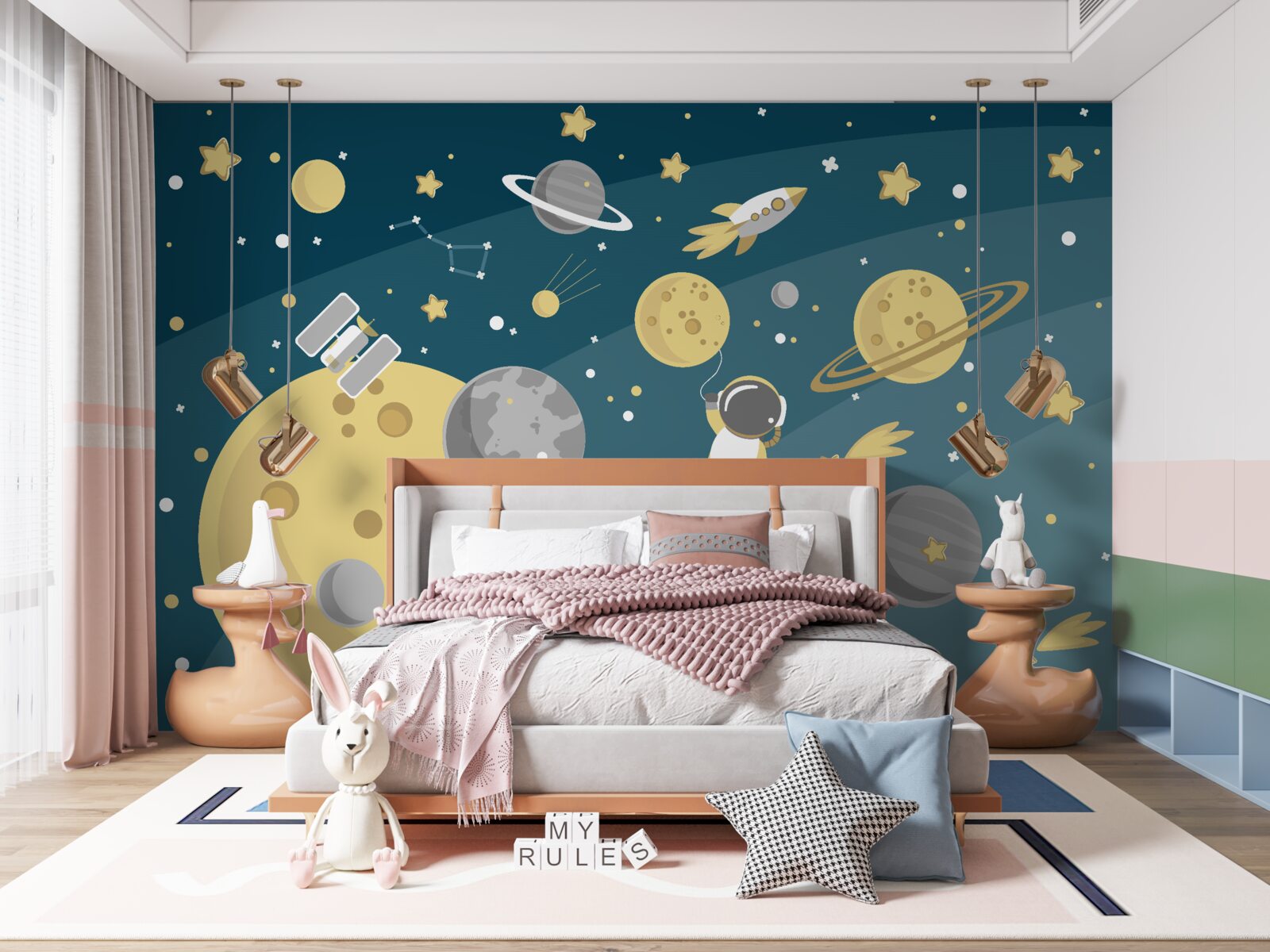 Fototapeta osobowość wśród różnorodności planet w kosmosie