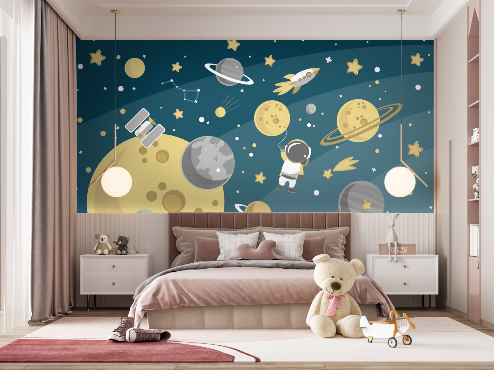 Fototapeta osobowość wśród różnorodności planet w kosmosie