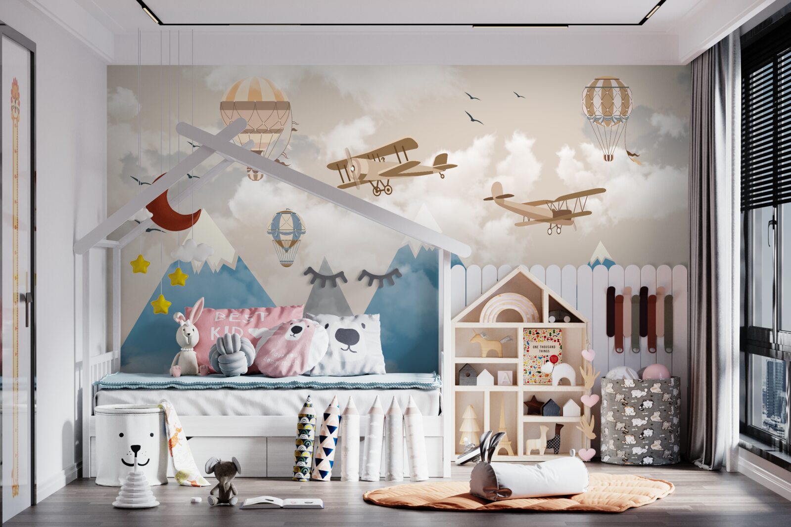 Fototapeta przemieszczanie się ptaków i transport lotniczy nad szczytami górskimi