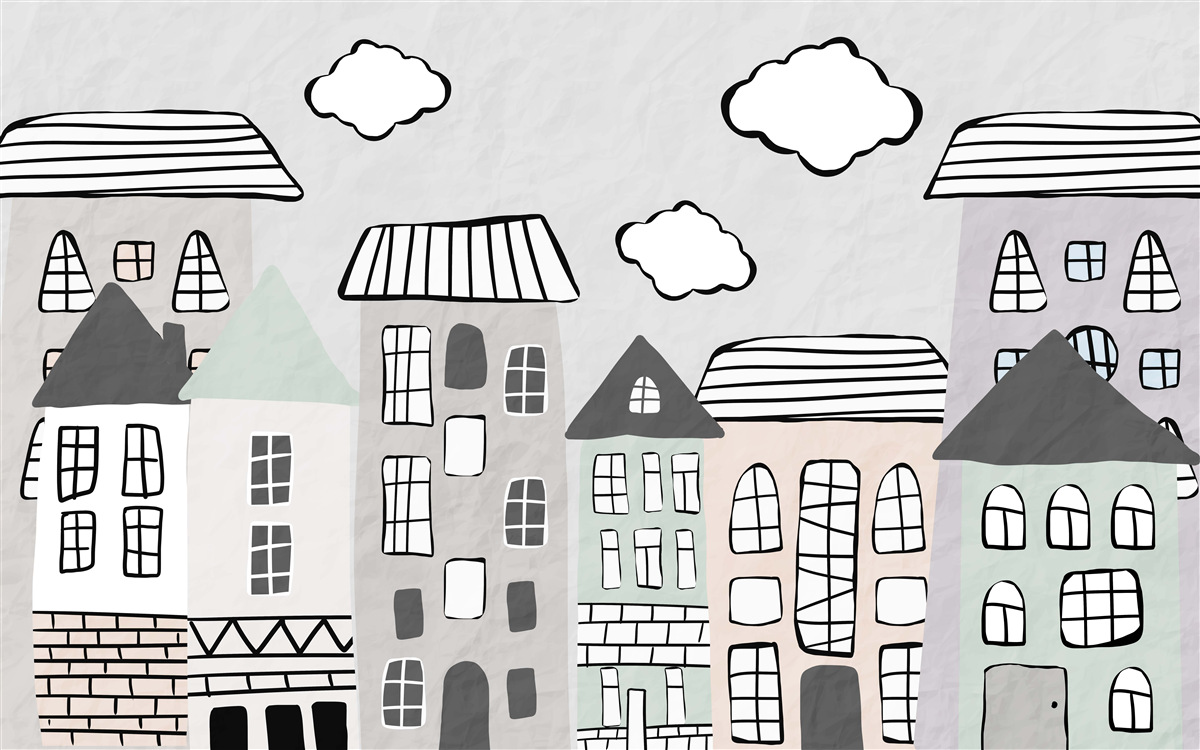 Fototapeta domy narysowane bez większego wysiłku