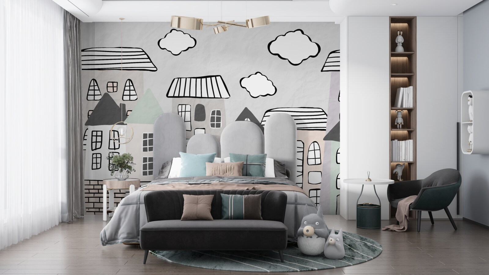 Fototapeta domy narysowane bez większego wysiłku