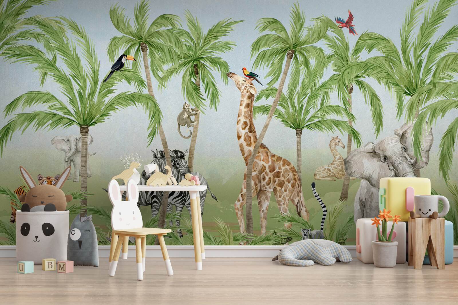 Fototapeta stworzenia spacerują po tropikalnej dżungli