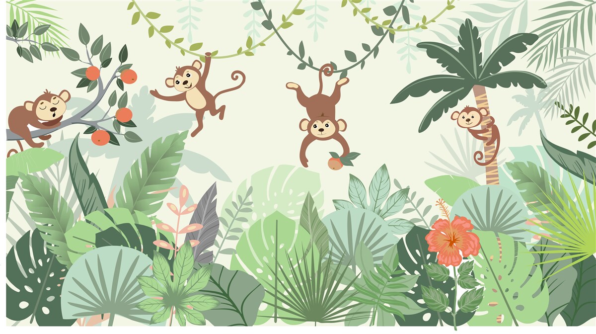 Fototapeta dzikie wybryki małych małp