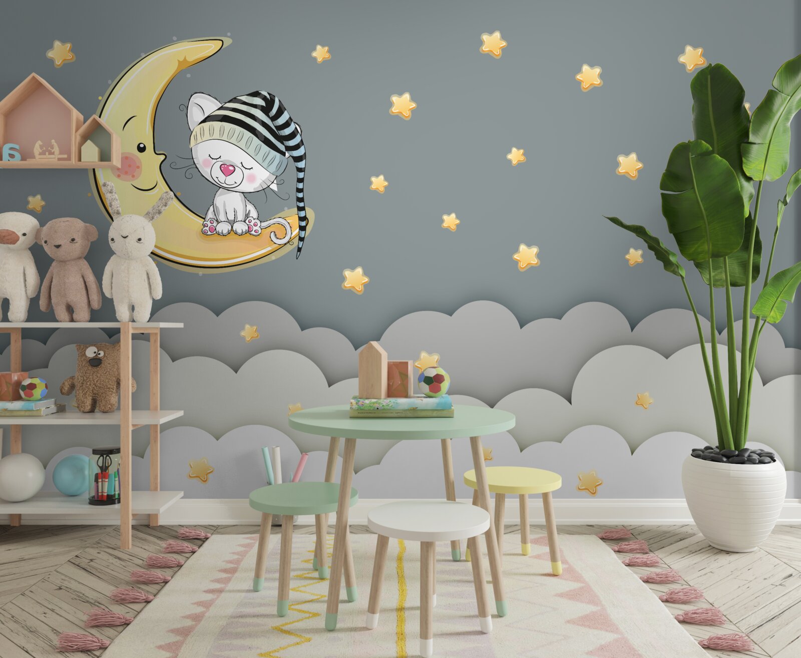 Fototapeta mały puszysty w nakryciu głowy na satelicie ziemi