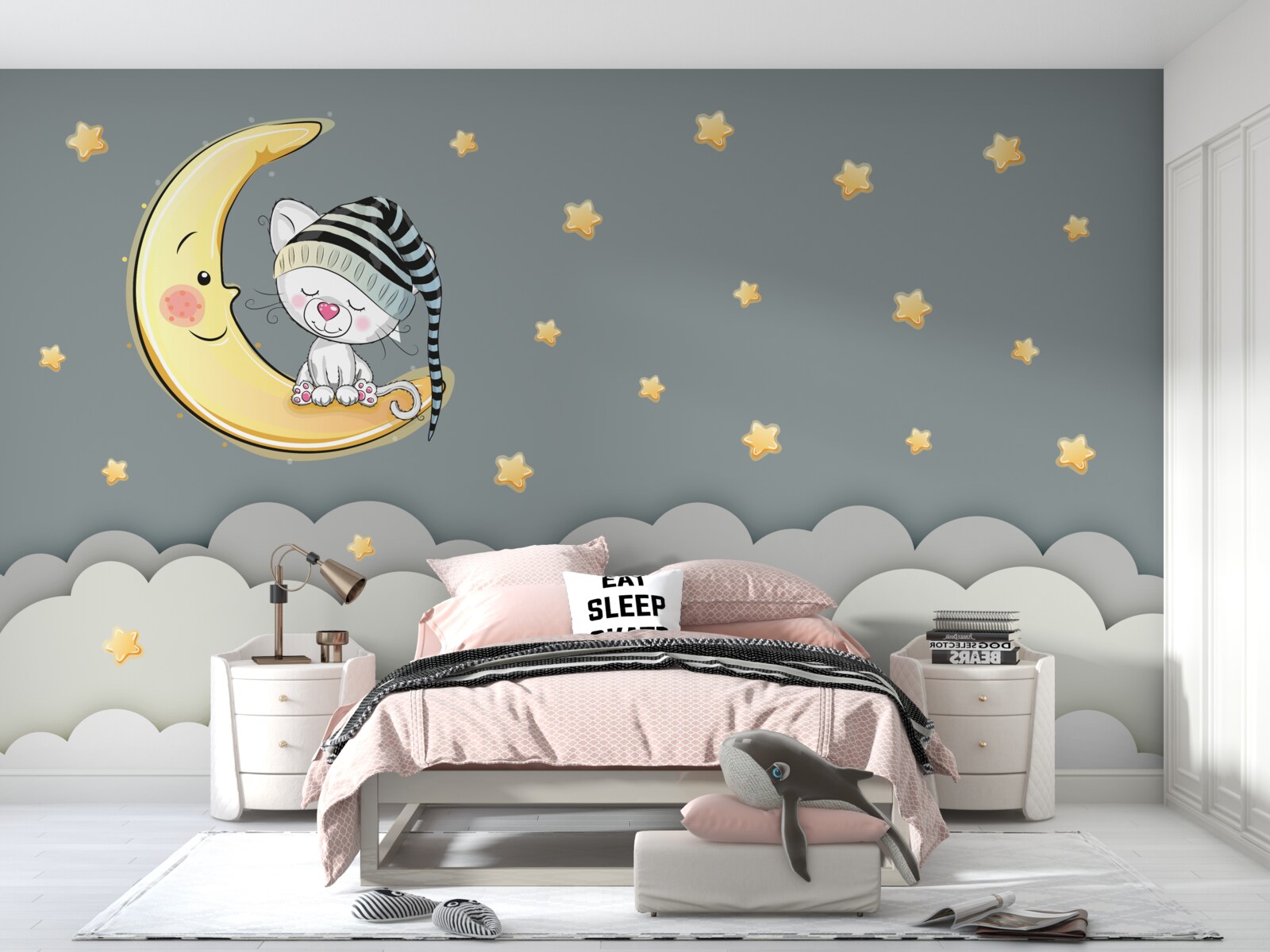 Fototapeta mały puszysty w nakryciu głowy na satelicie ziemi