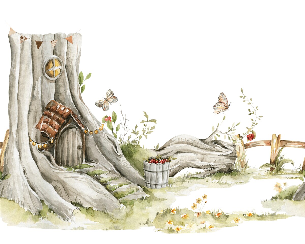 Fototapeta wejście do drewnianego mieszkania mieszkańca lasu