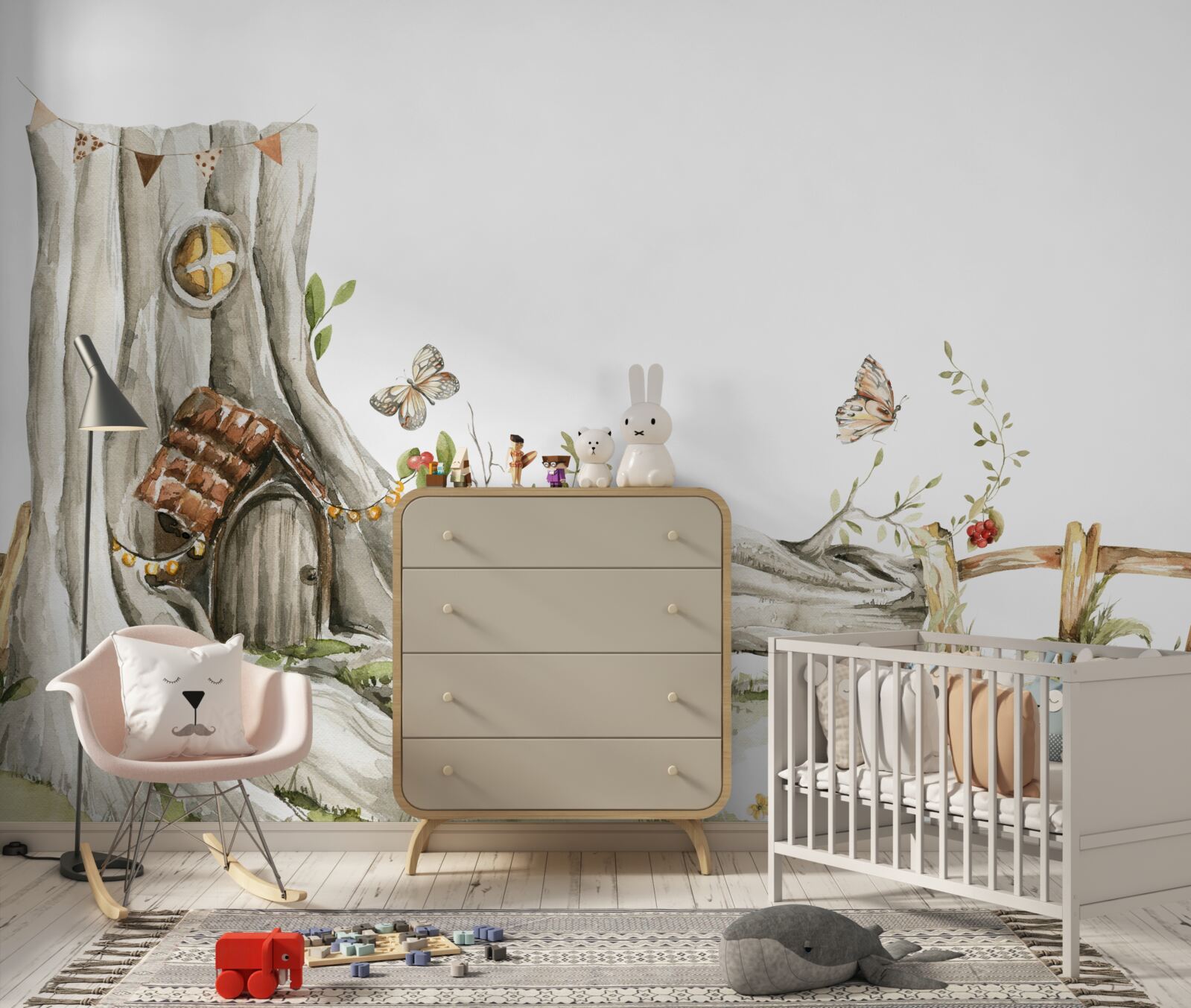 Fototapeta wejście do drewnianego mieszkania mieszkańca lasu