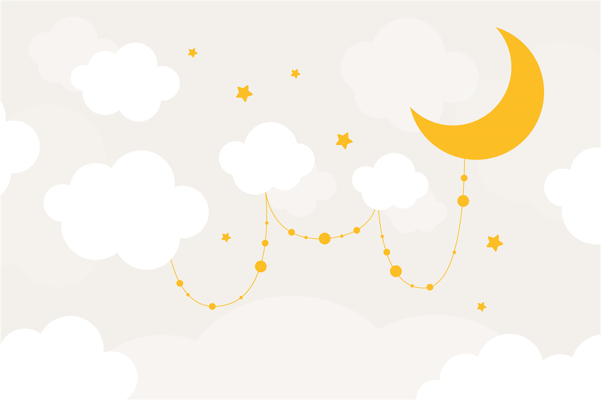 Fototapeta księżyc ma złoty odcień i małe gwiazdki