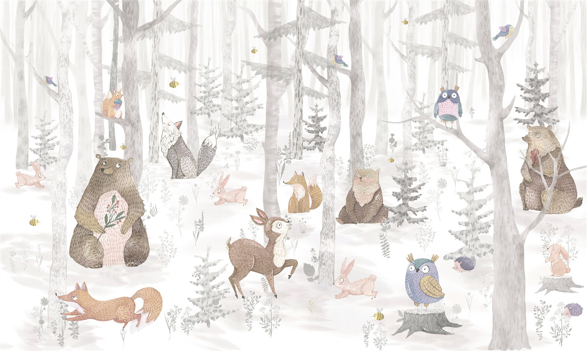 Fototapeta w lesie żyją niedźwiedzie i różne inne zwierzęta