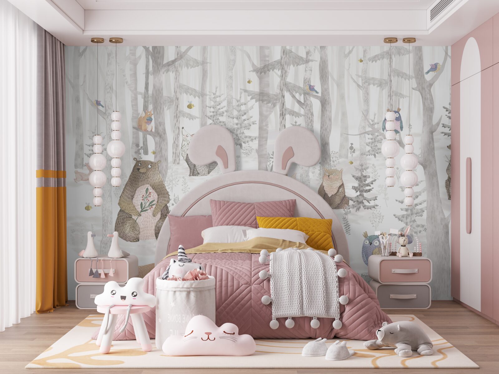 Fototapeta w lesie żyją niedźwiedzie i różne inne zwierzęta