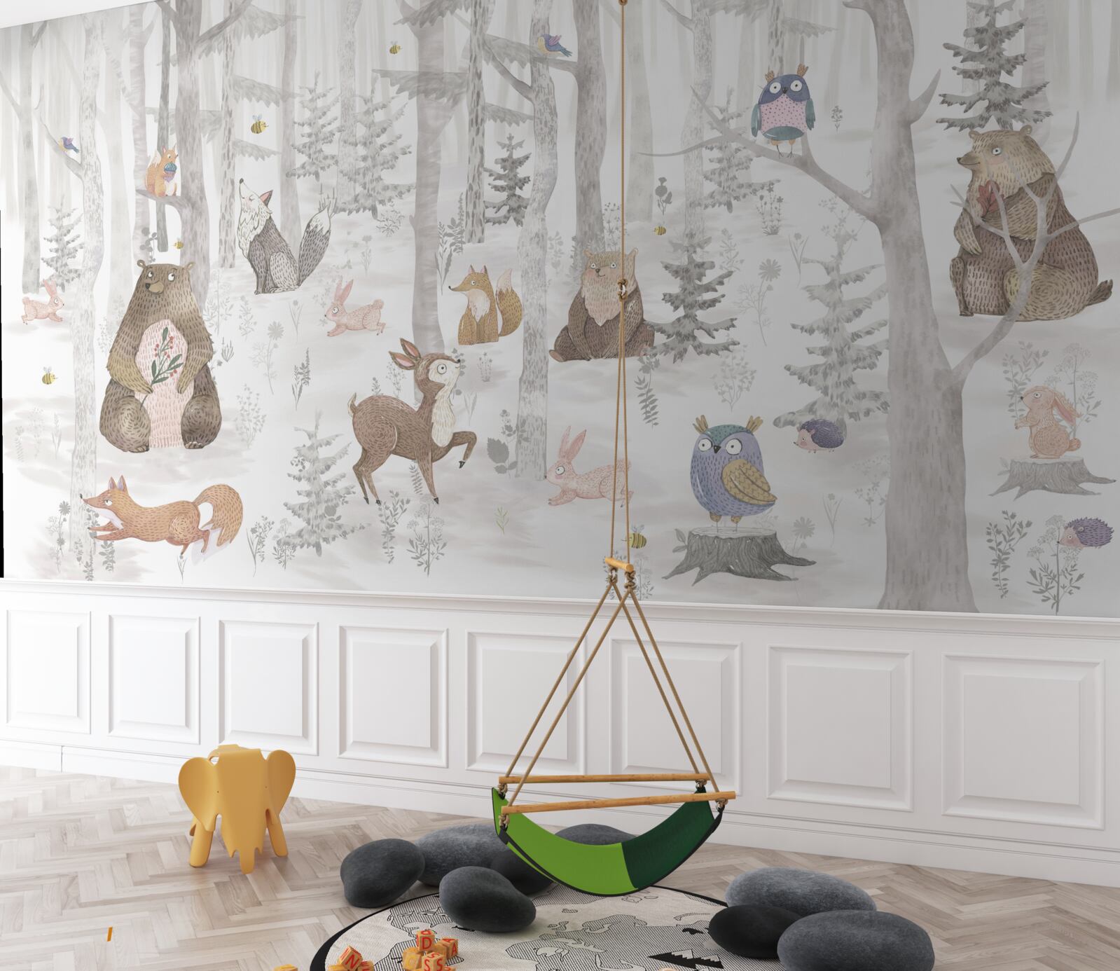 Fototapeta w lesie żyją niedźwiedzie i różne inne zwierzęta