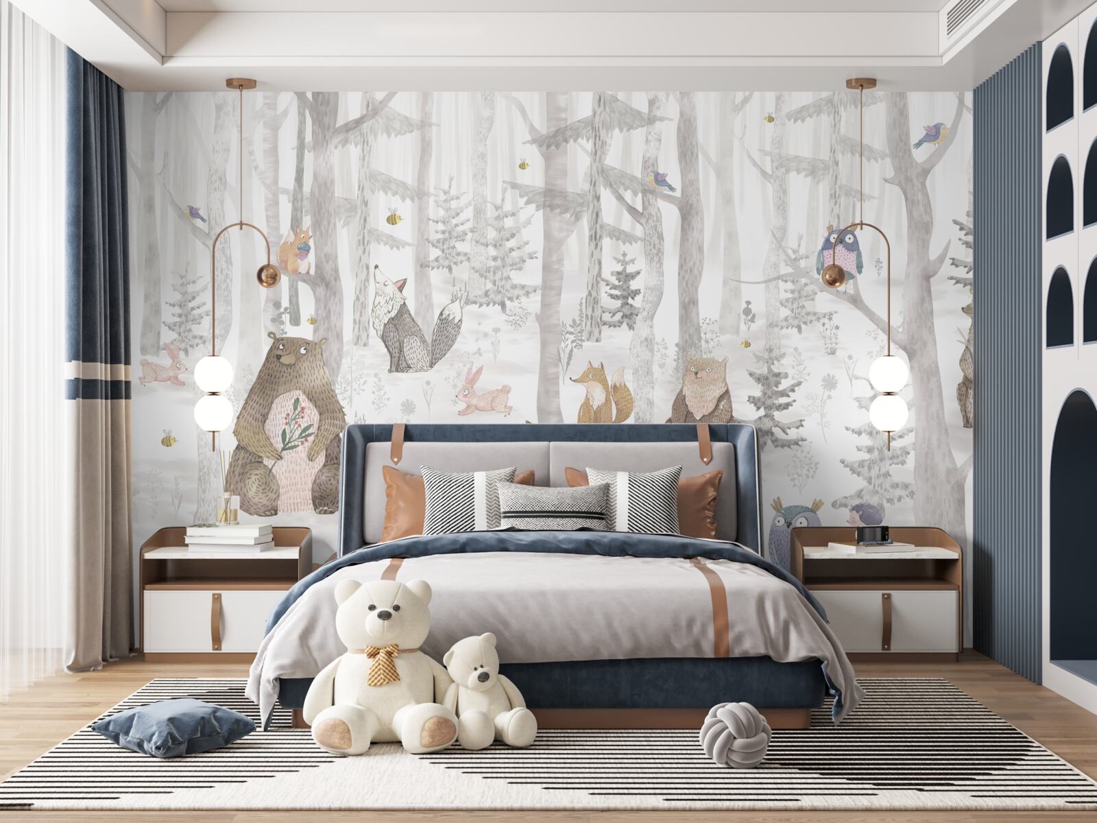 Fototapeta w lesie żyją niedźwiedzie i różne inne zwierzęta