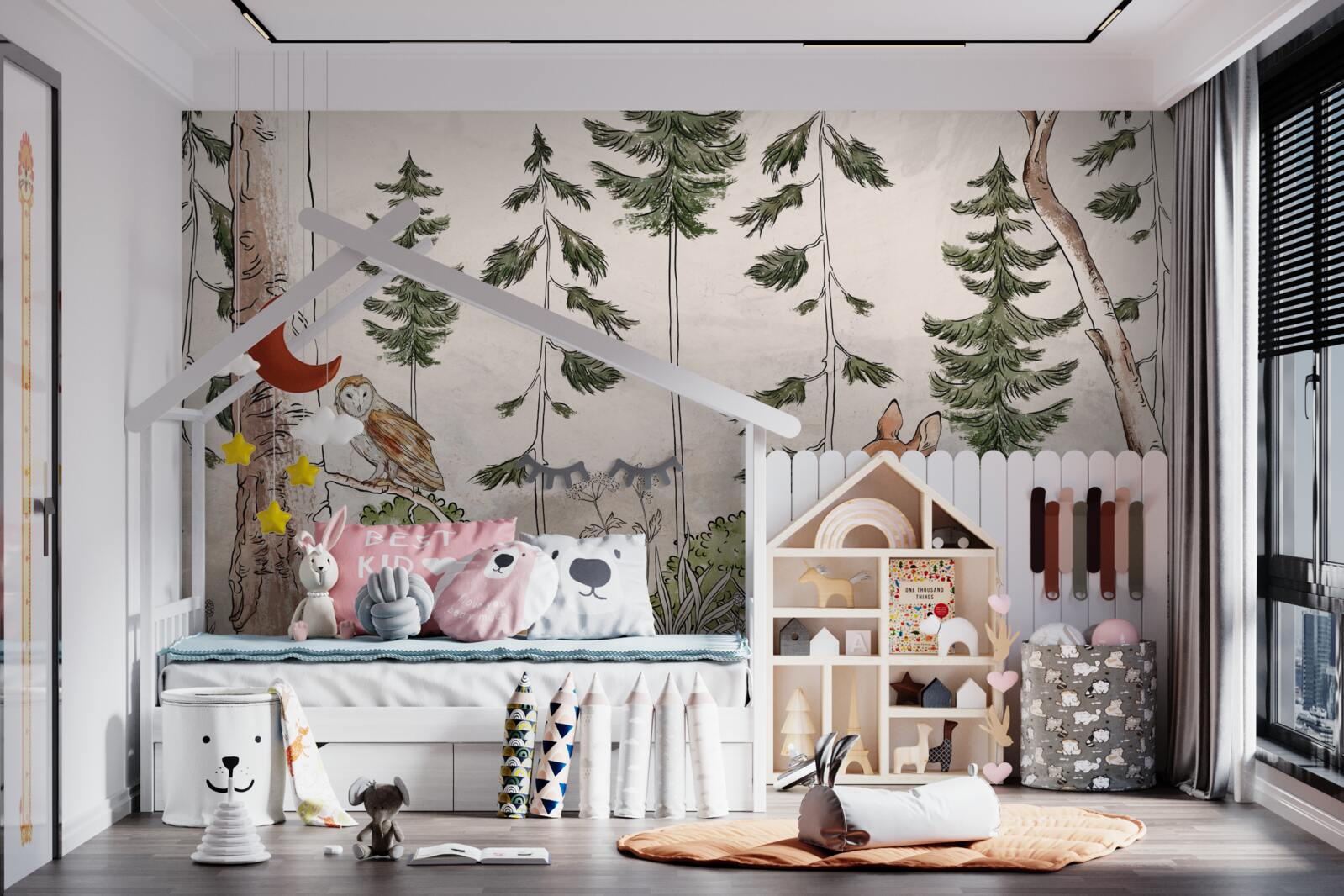 Fototapeta zwierzęta przechodzące przez las