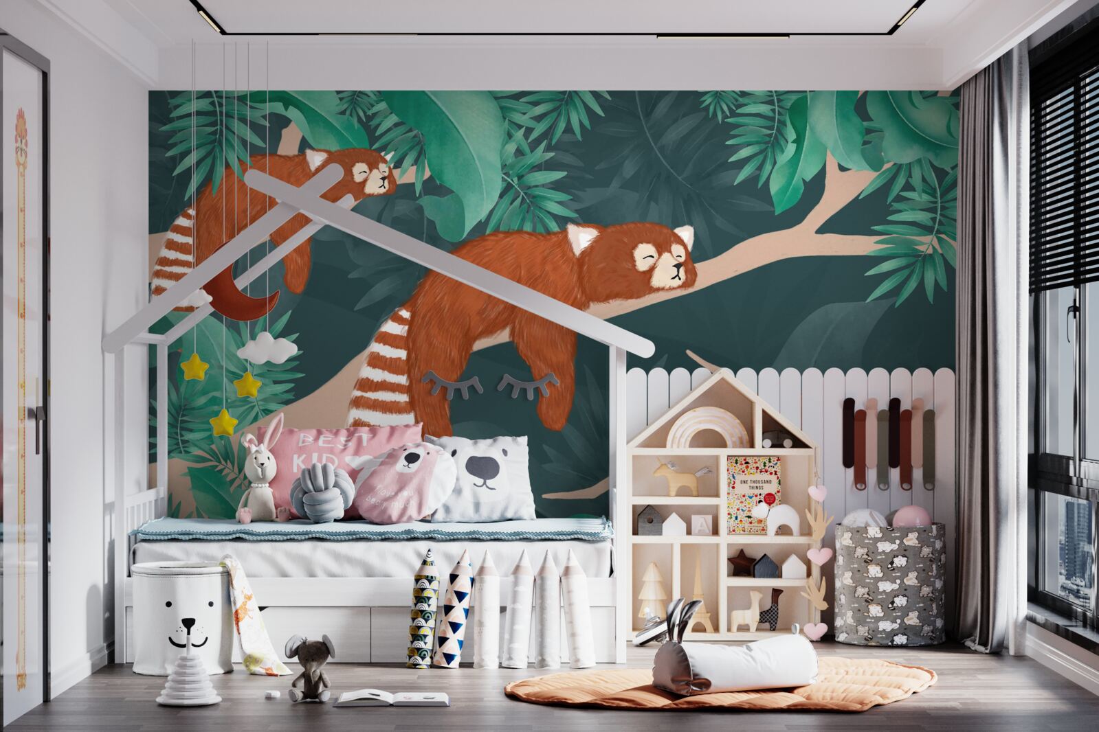 Fototapeta pandy pomarańczowe odpoczywają na gałęziach